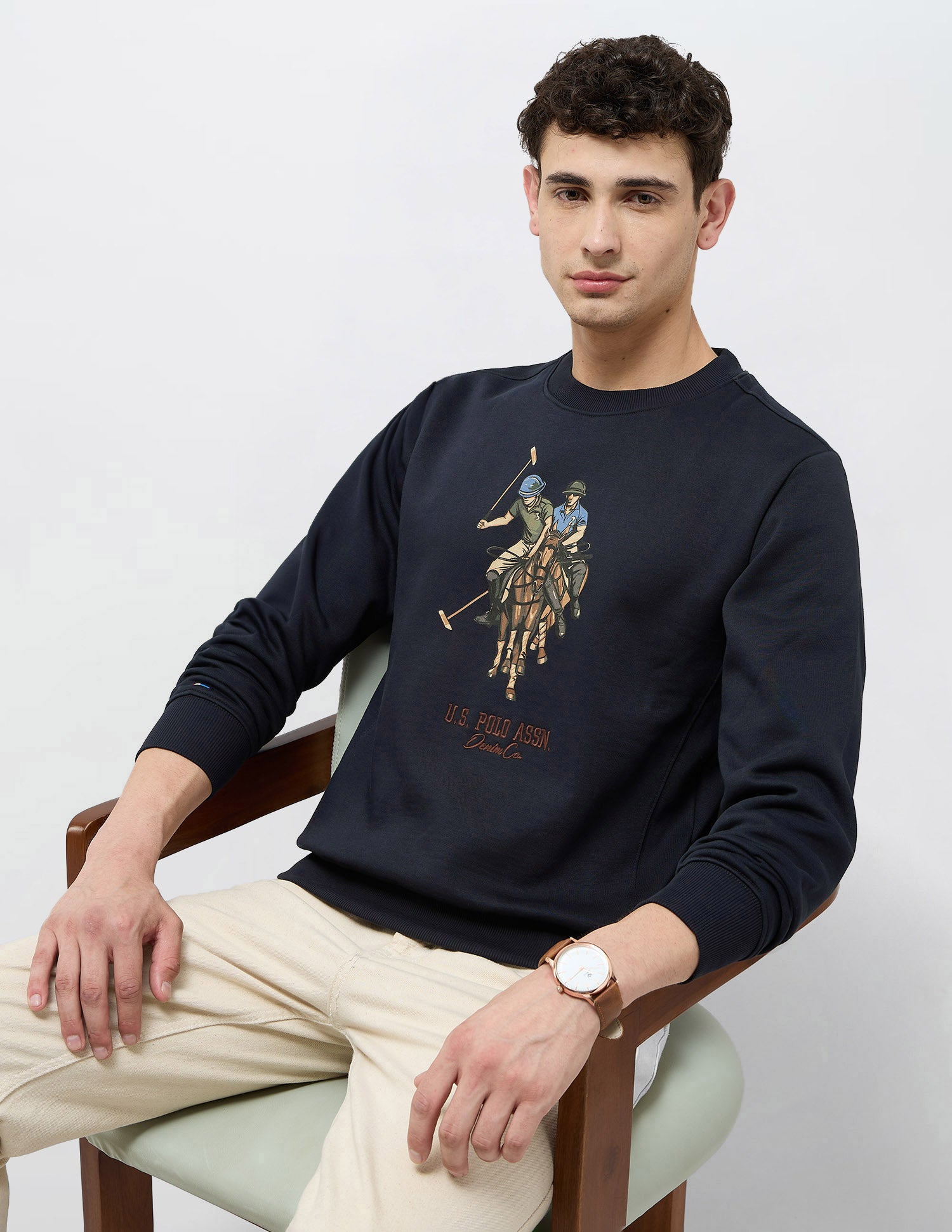 Graphic Brand Printed Sweatshirt Navy - U.S. POLO ASSN. | Large