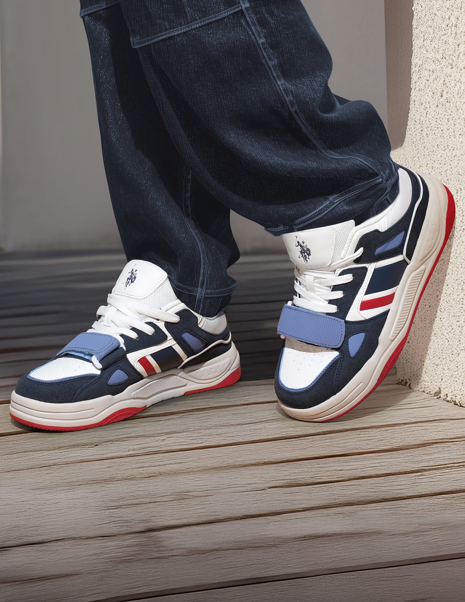 Men Steven Colour Blocked Sneakers Navy - U.S. Polo Assn. India | Large