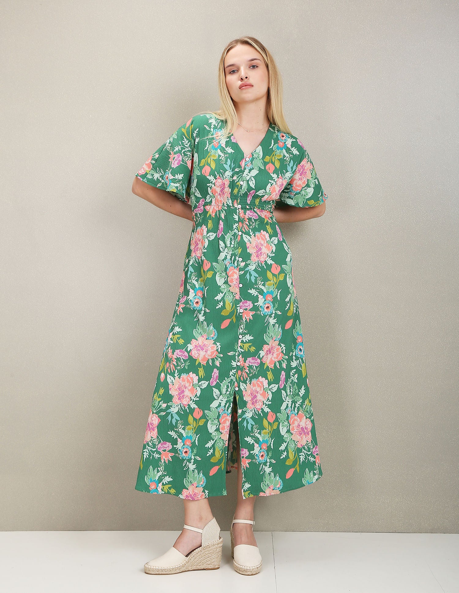 Floral Print Fit And Flare Dress