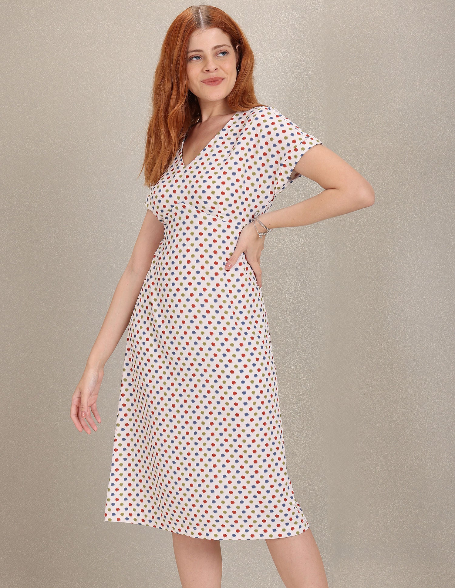Geometric Print Empire Waist Dress – U.S. Polo Assn. India