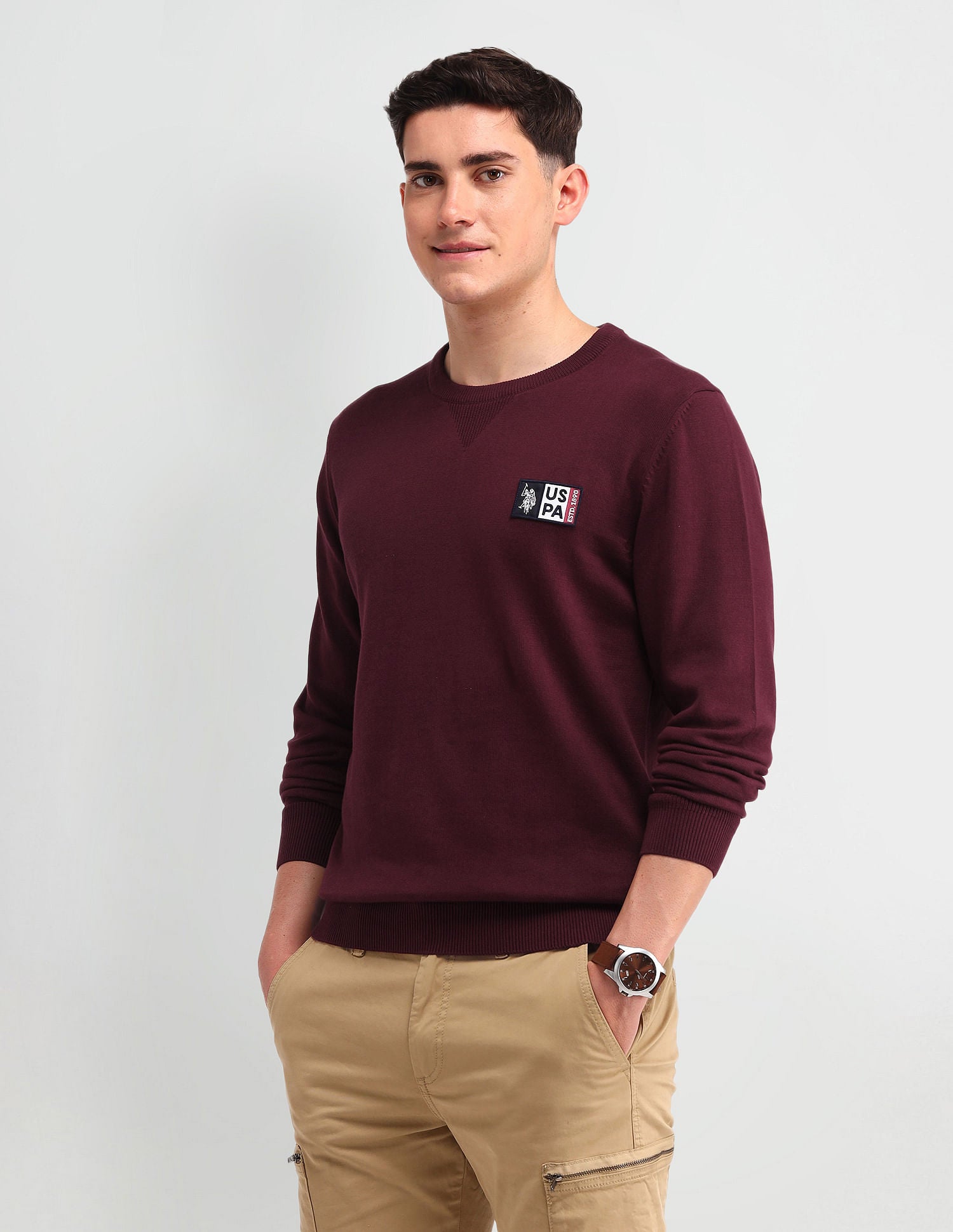 Regular Fit Solid Sweater