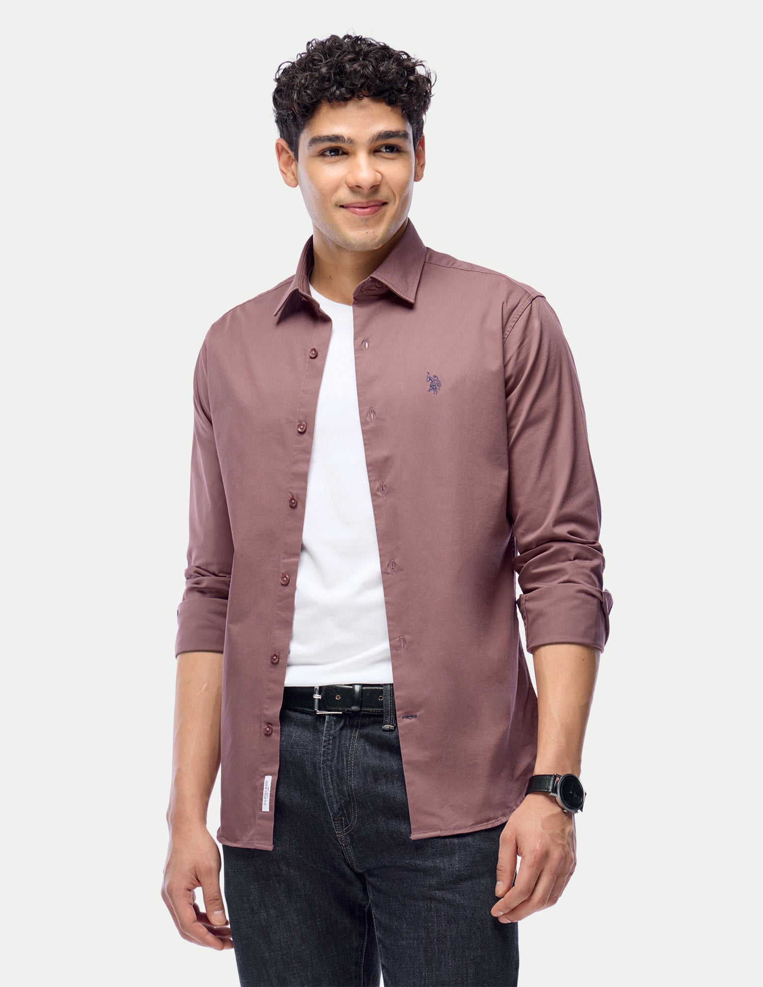 Twill Tailored Fit Shirt Rust - U.S. Polo Assn. India | Large
