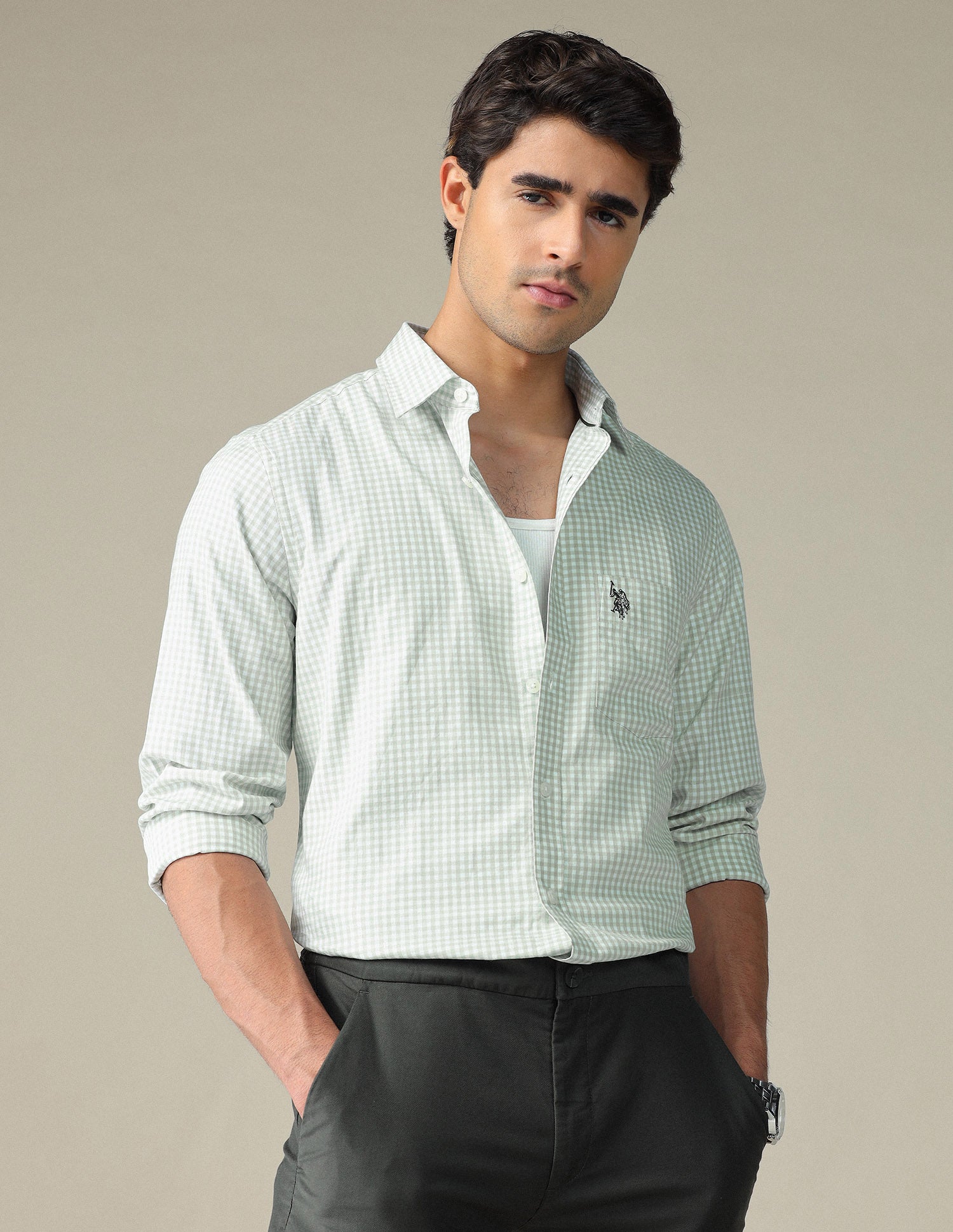 Pure Cotton Gingham Checked Shirt