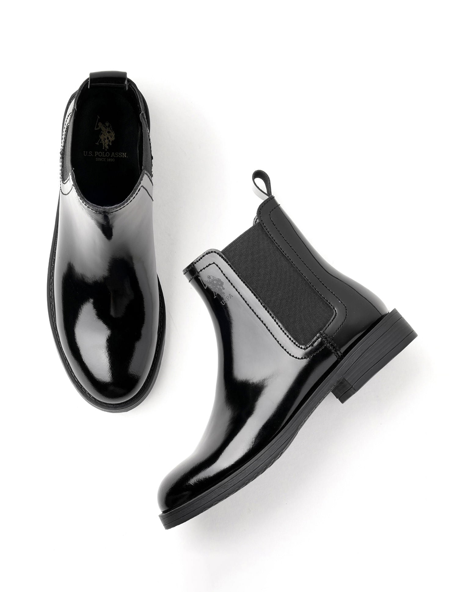 Women Antonella Leather Chelsea Boots Black - U.S. Polo Assn. India | Large