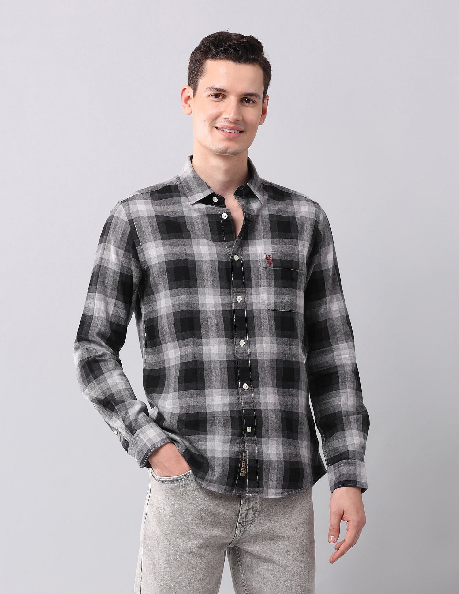 Tartan Checked Herringbone Shirt