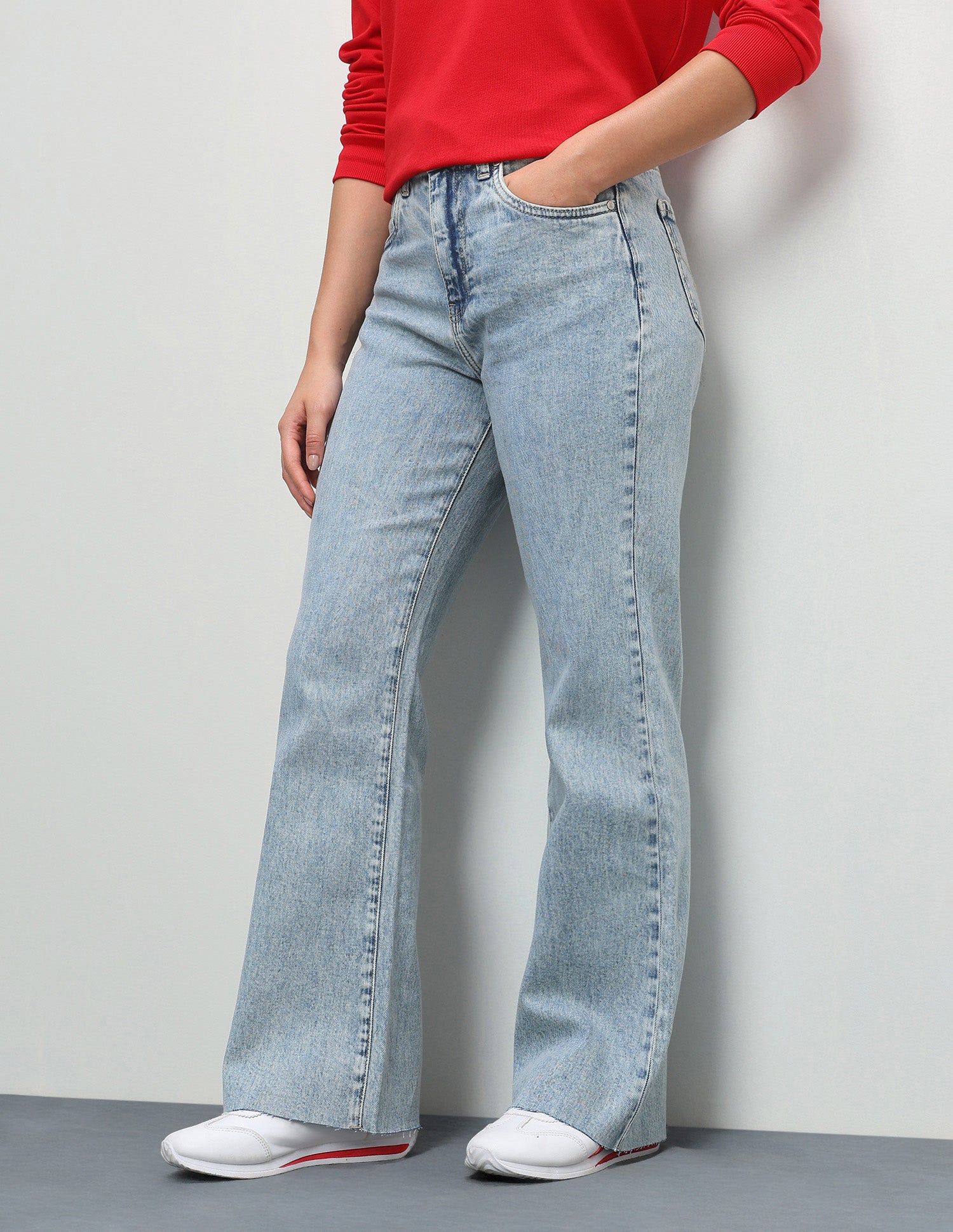 High Rise Flared Fit Jeans Light Blue - U.S. Polo Assn. India | Large