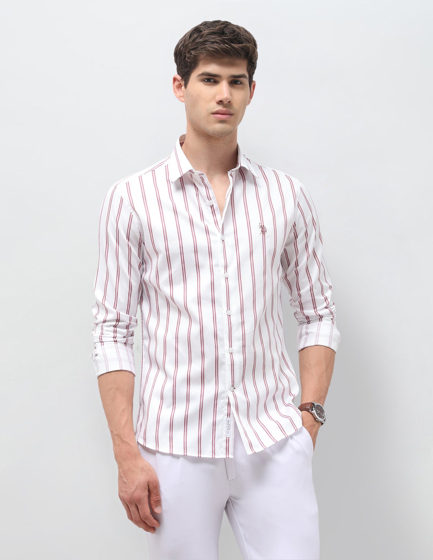 Vertical Striped Satin Shirt