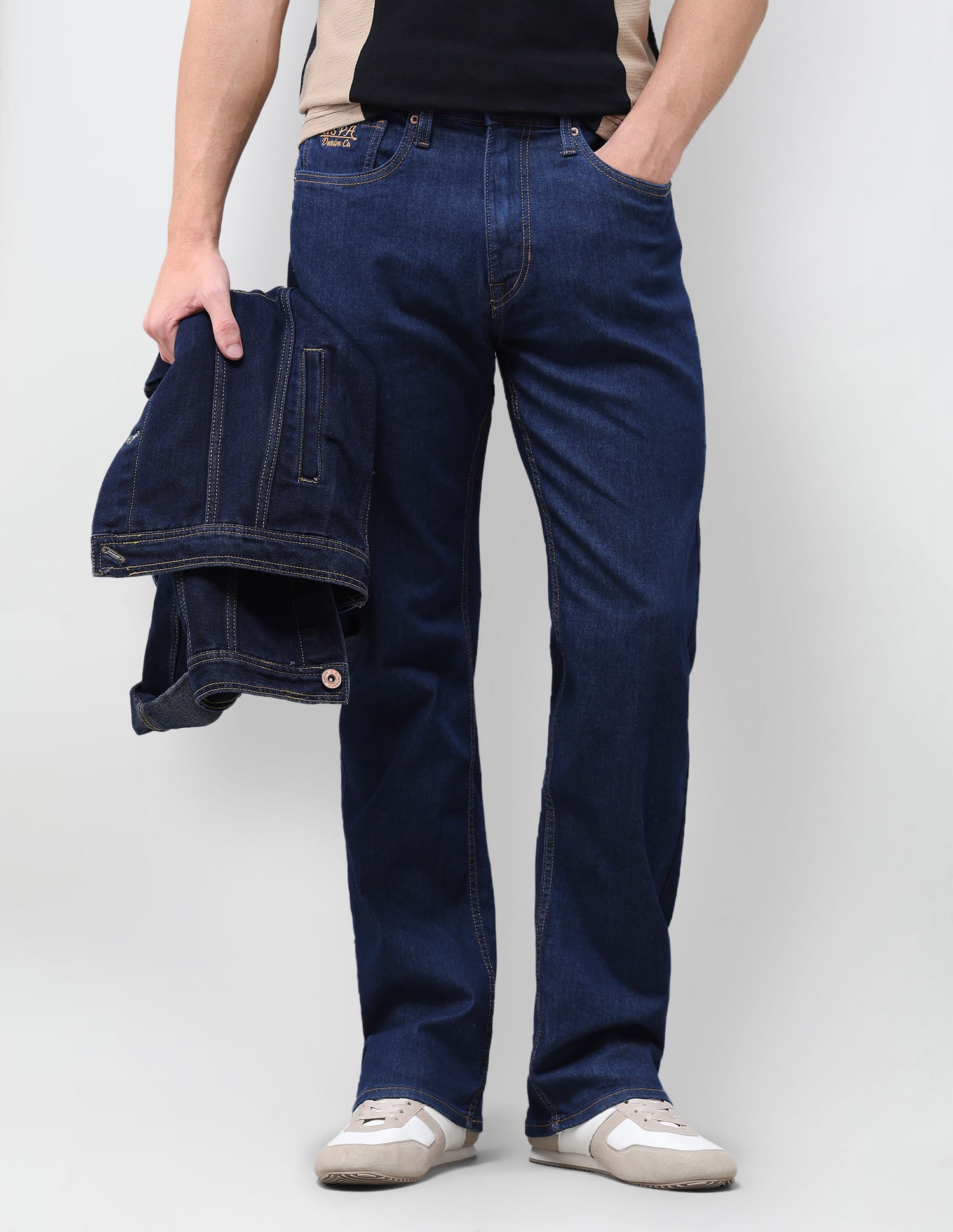 Solid Bootcut Fit Jeans Blue - U.S. Polo Assn. India | Large
