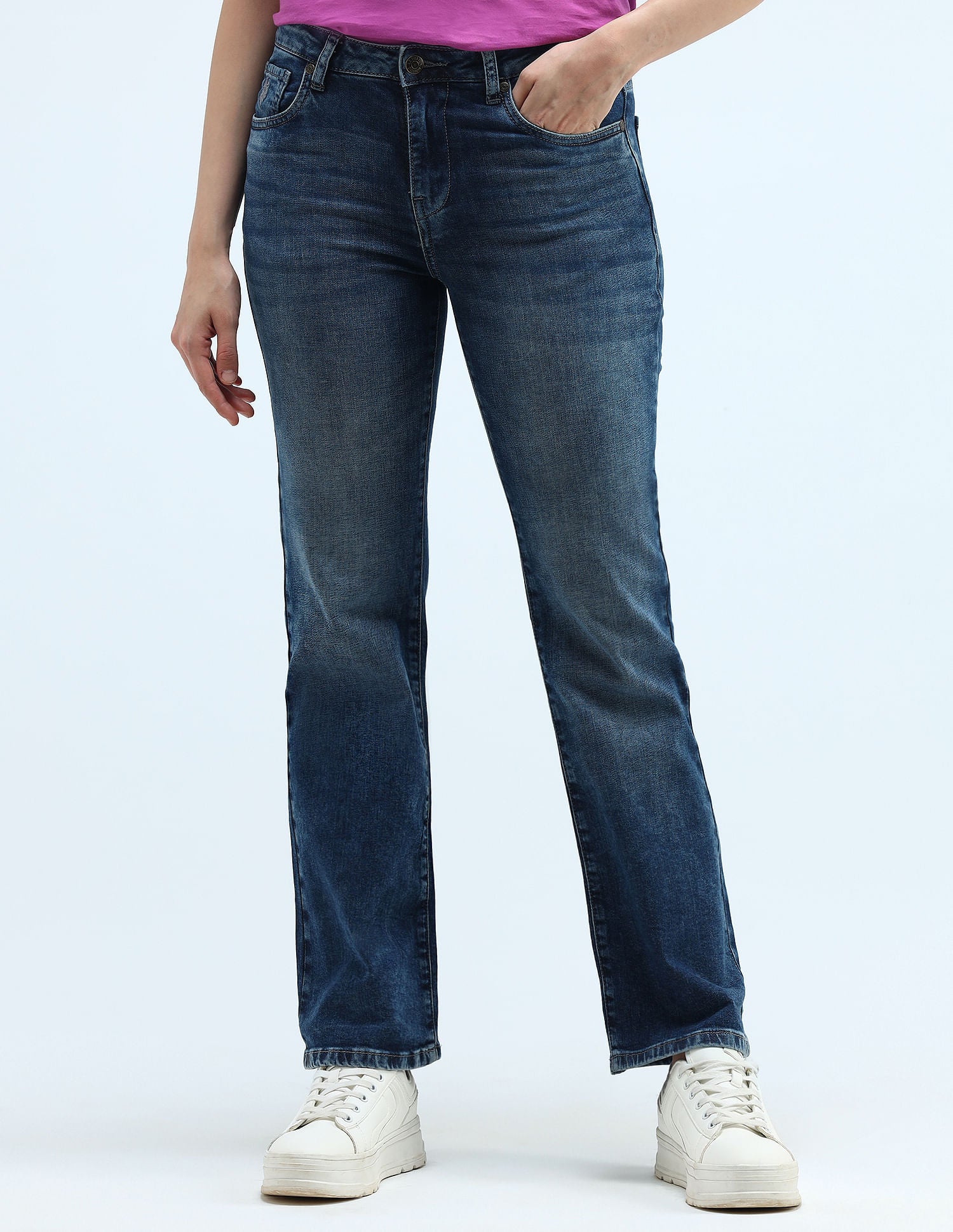 Mid Rise Boot Cut Jeans Dark Blue - U.S. Polo Assn. India | Large