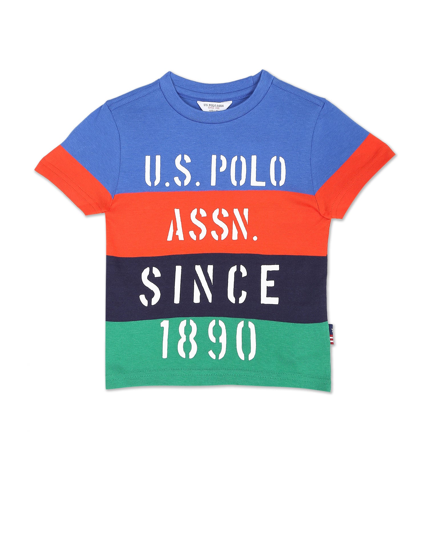 Boys Colour Block Crew Neck T-Shirt