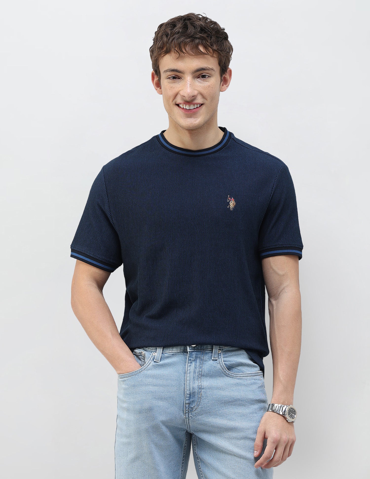 Textured Slim Fit T-Shirt