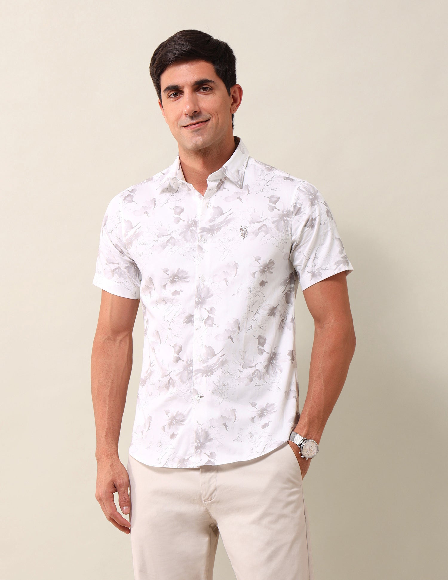 Tailored Fit Floral Printed Shirt