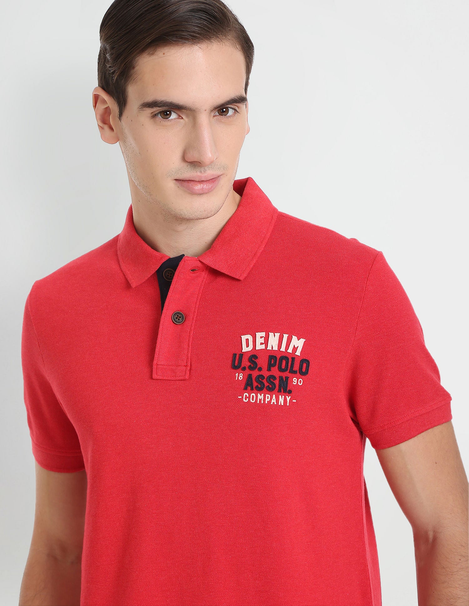 Heathered Appliqued Polo Shirt Red - U.S. Polo Assn. India | Large