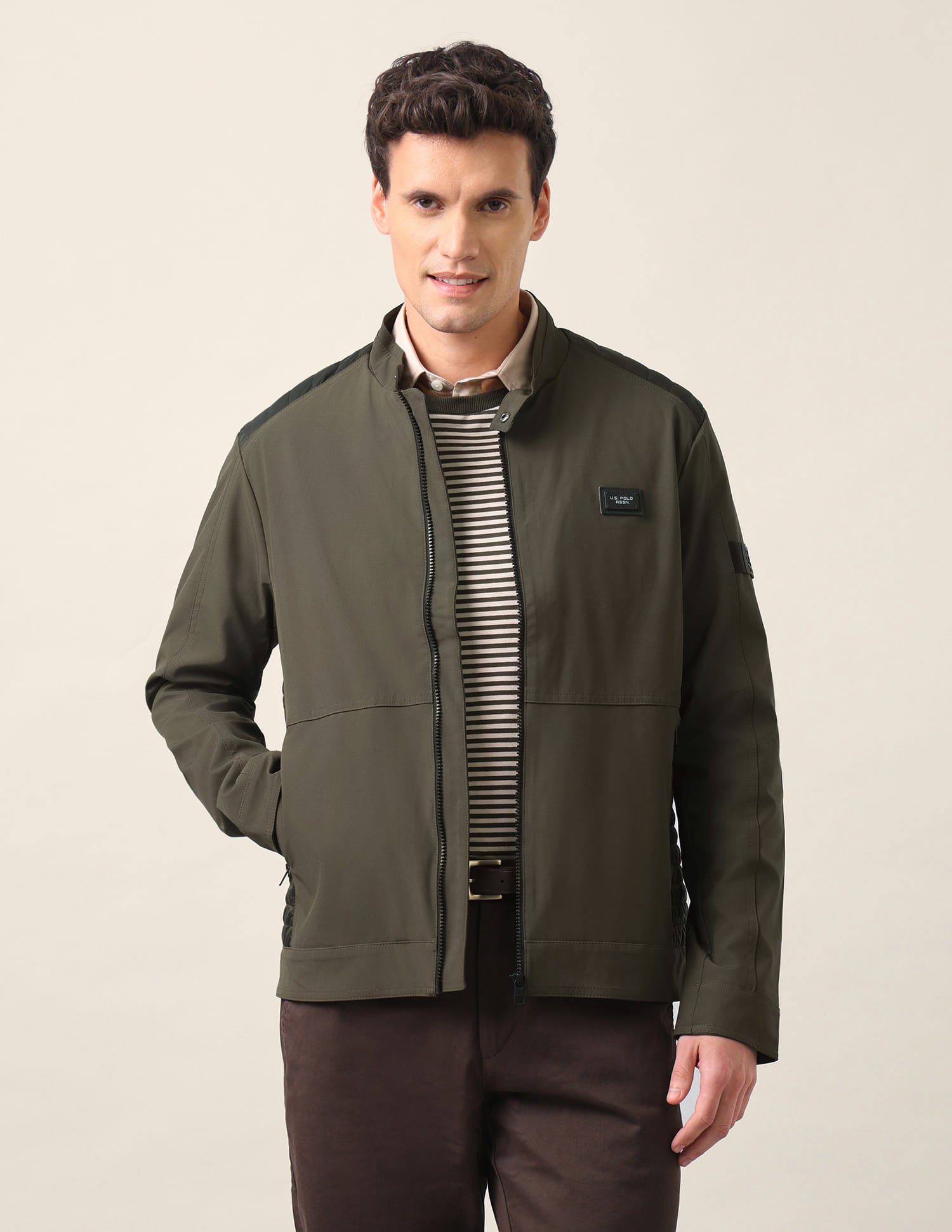 Colour Blocked Regular Fit Jacket