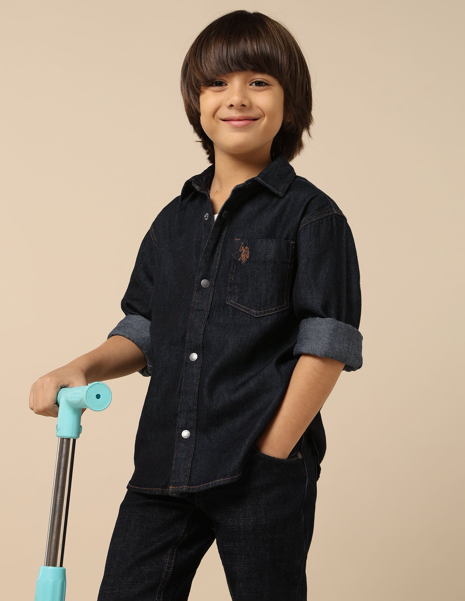 Boys Boxy Fit Twill Shirt