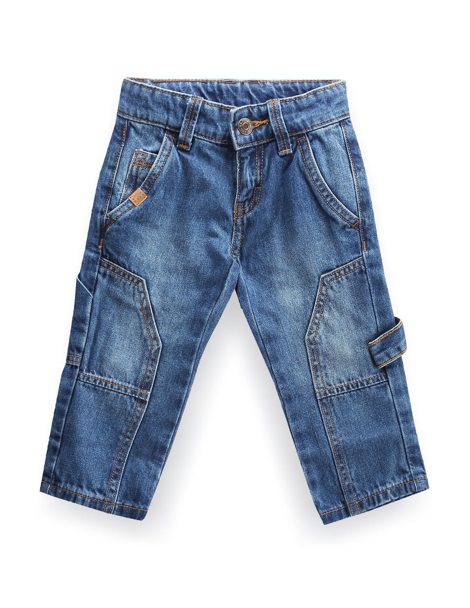 Boys Mid Rise Pure Cotton Jeans