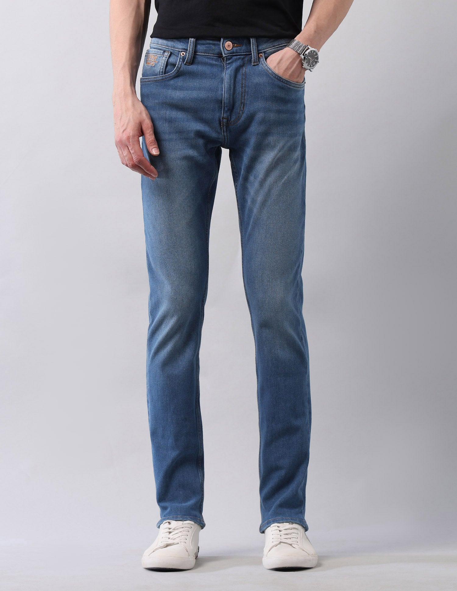 Regallo Skinny Fit Blue Jeans Blue - U.S. Polo Assn. India | Large