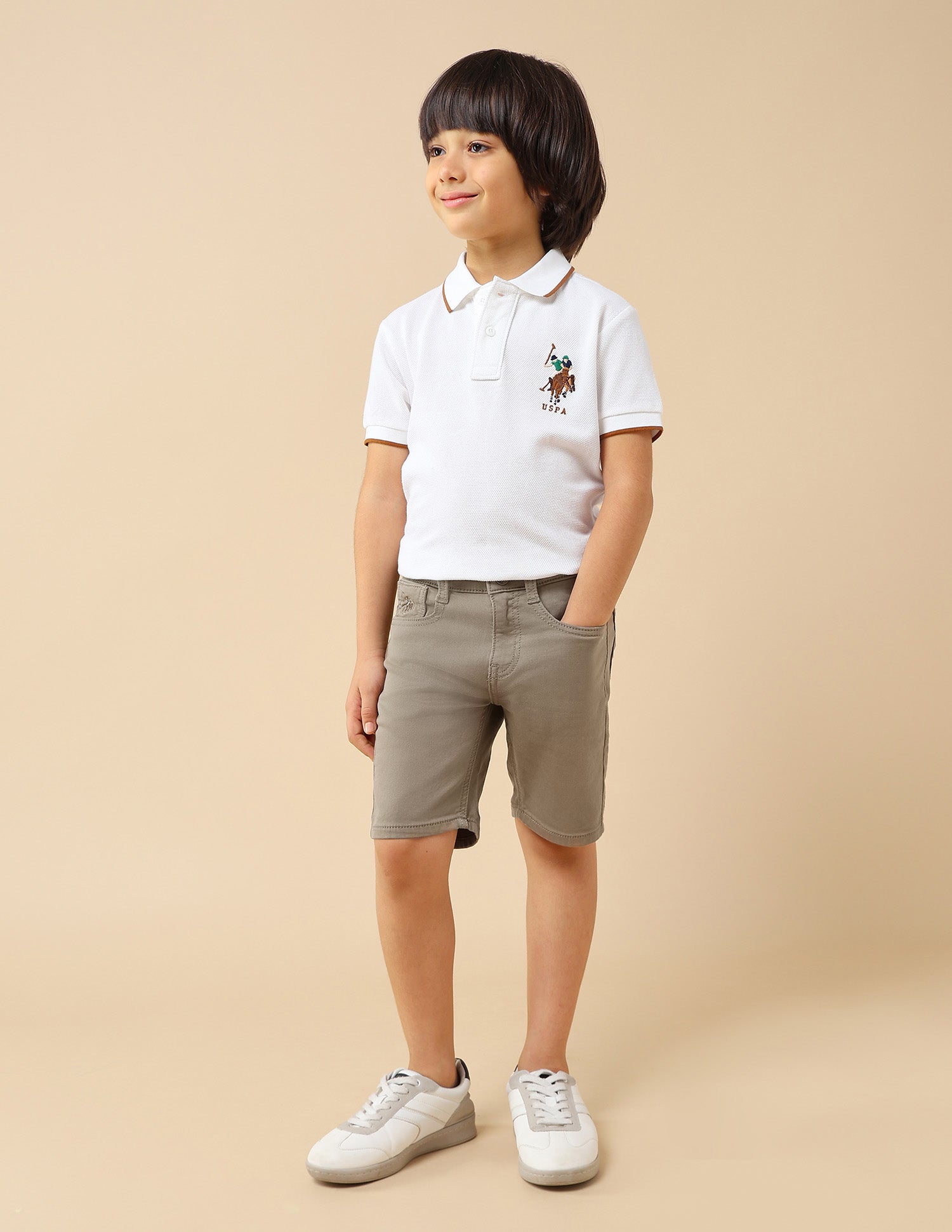 Boys Solid Relaxed Fit Shorts