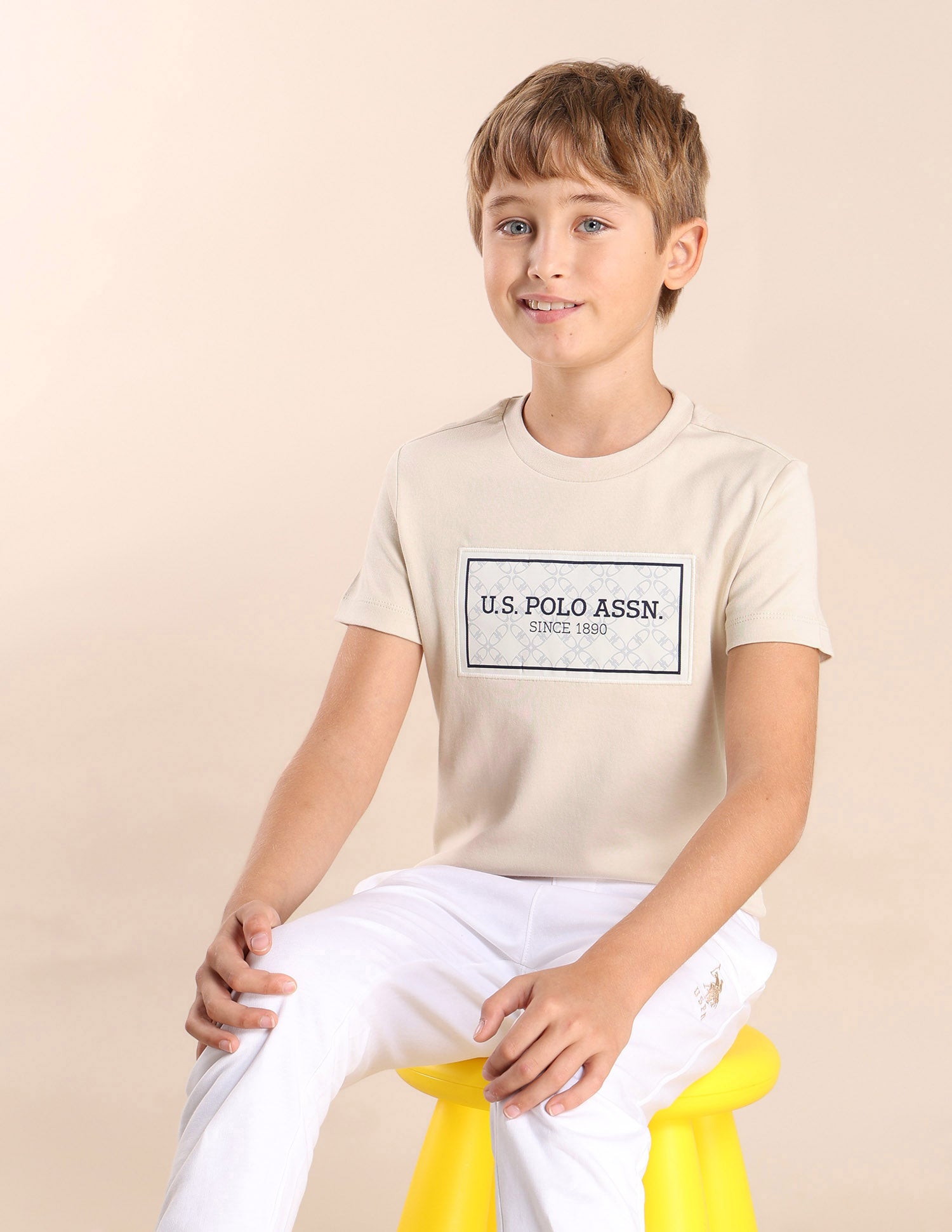 Boys Brand Printed Regular Fit T-Shirt