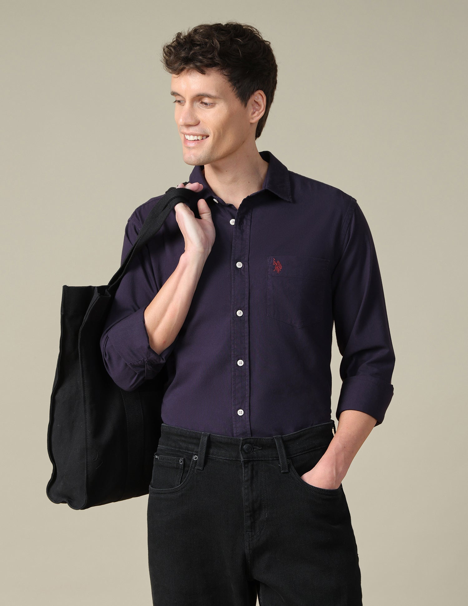 Oxford Tailored Fit Shirt Purple - U.S. Polo Assn. India | Large