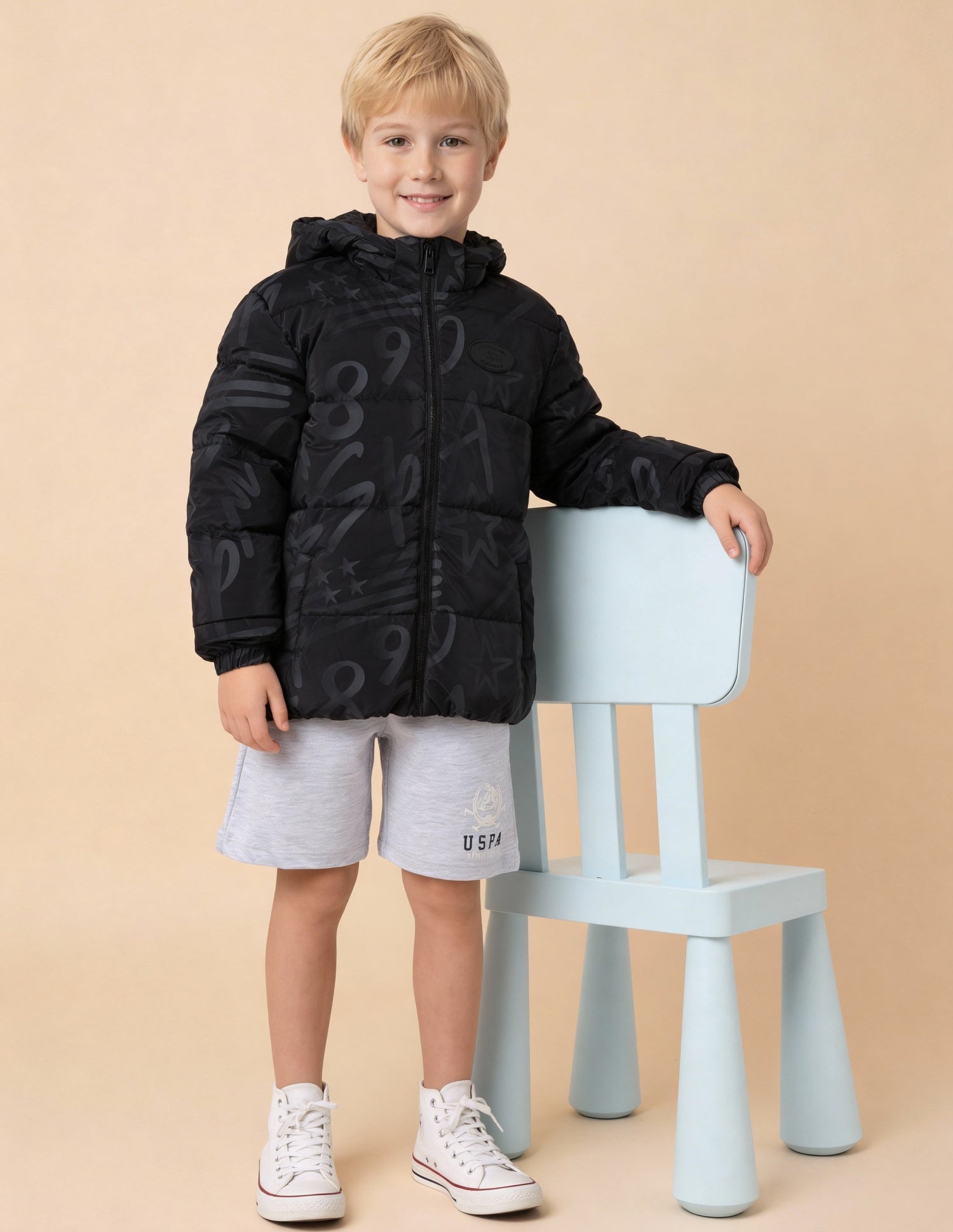 Boys Graphic Printed Puffer Jacket