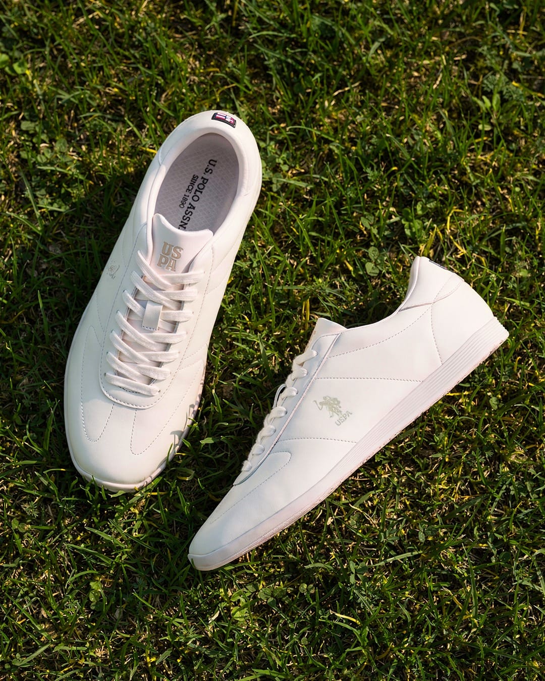 Round Toe Lace Ups Sheild 1890 Sneakers White - U.S. Polo Assn. India | Large