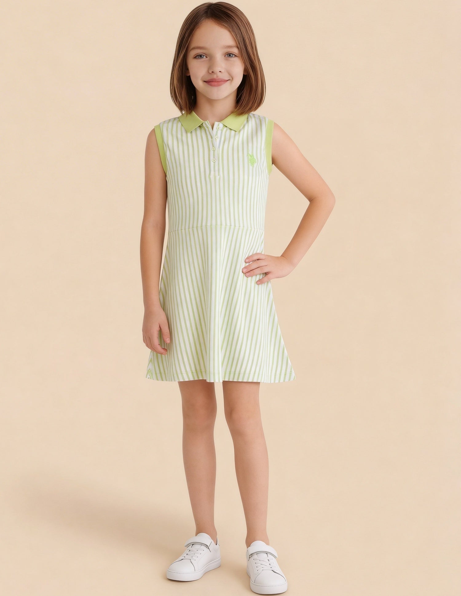 Vertical Striped A-Line Dress