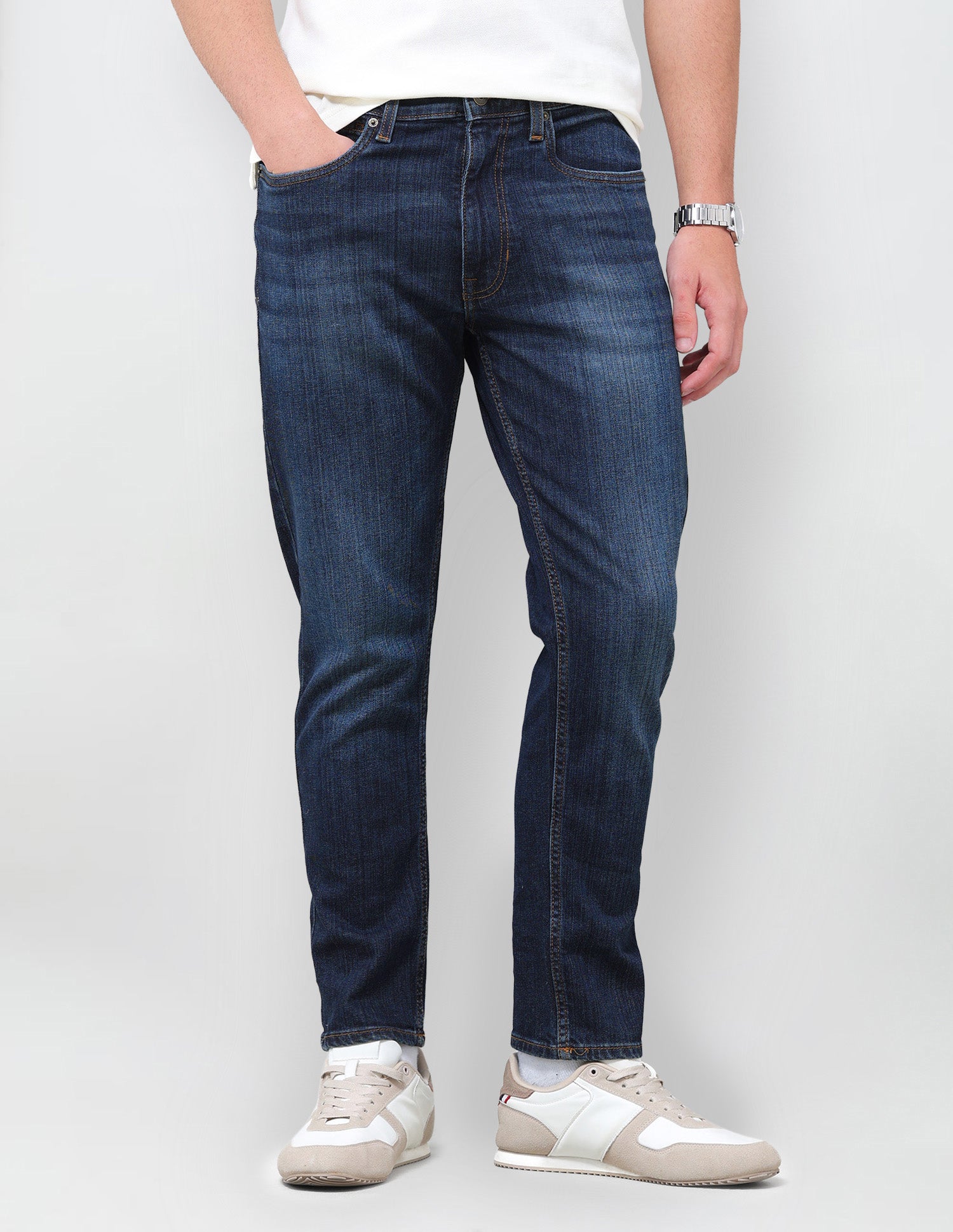 Cole Comfort Cropped Fit Blue Jeans Mid Blue - U.S. Polo Assn. India | Large