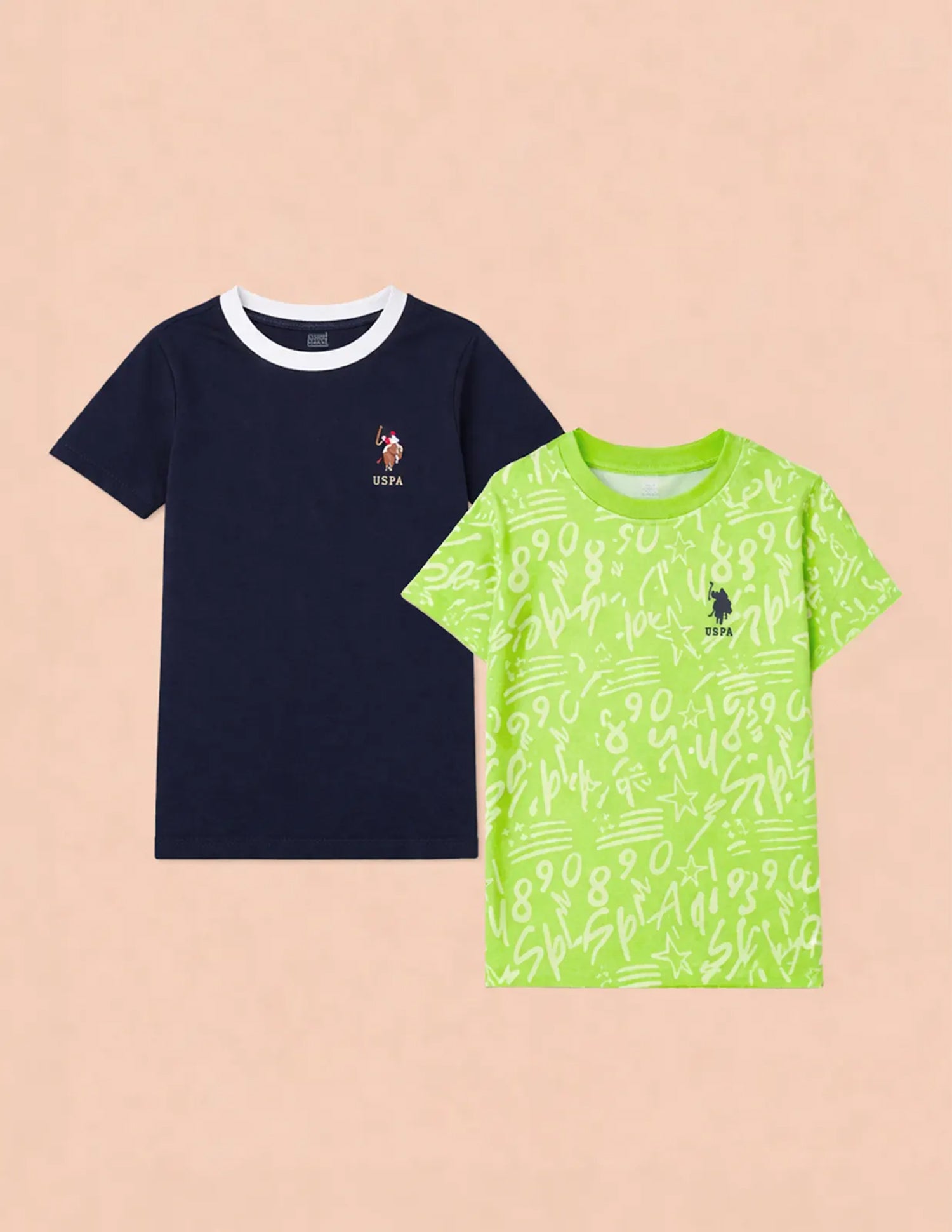 Pure Cotton Regular Fit T-Shirt - Pack Of 2 Assorted - U.S. Polo Assn. India | Large