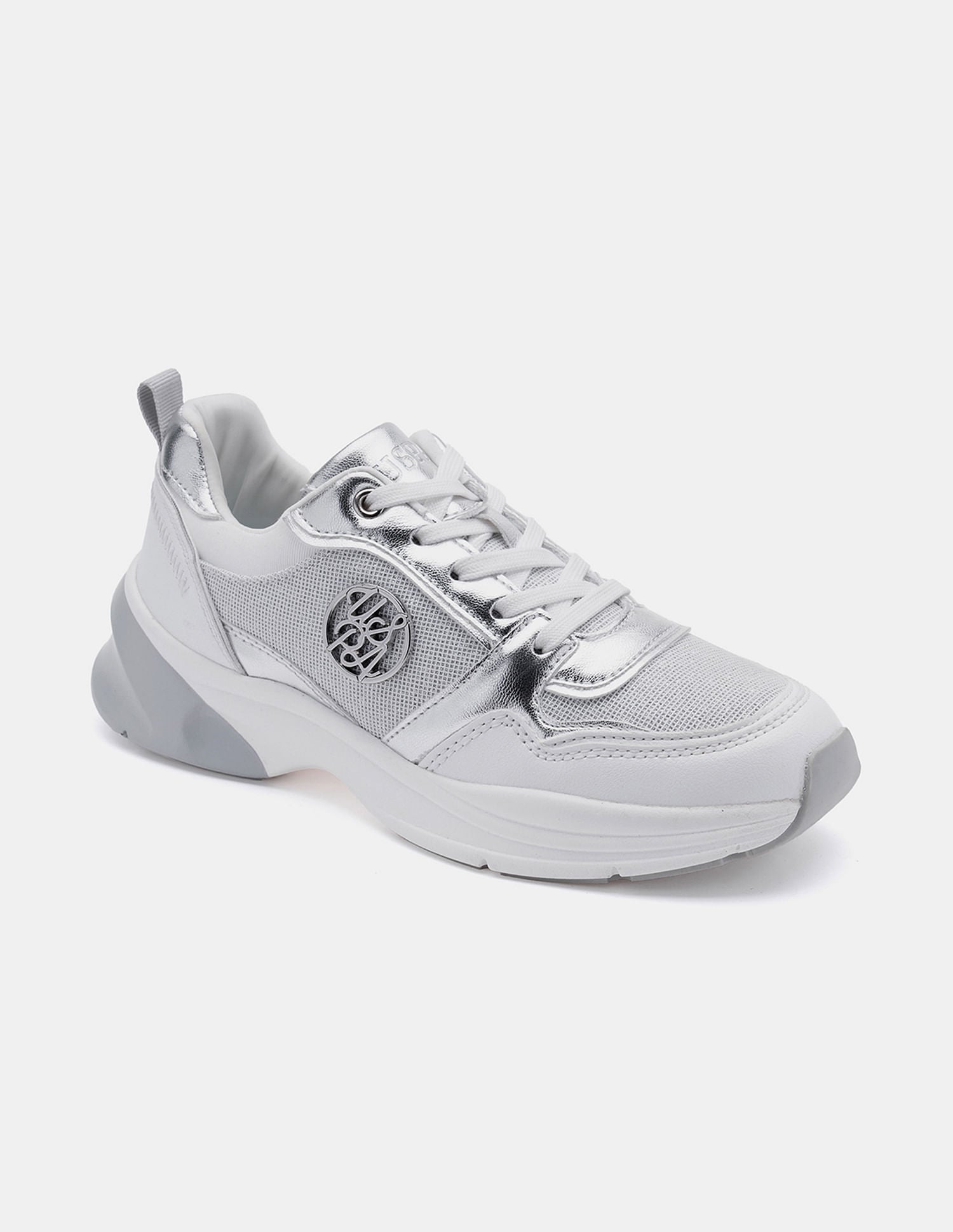 Women Lace Up Ginevra Sneakers Silver - U.S. POLO ASSN. | Large