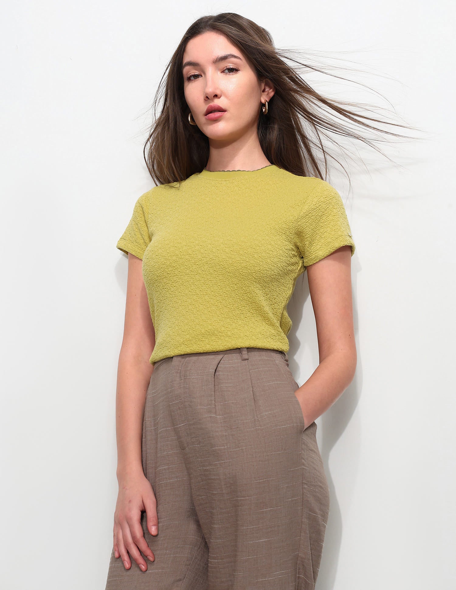 Fitted Textured T-Shirt