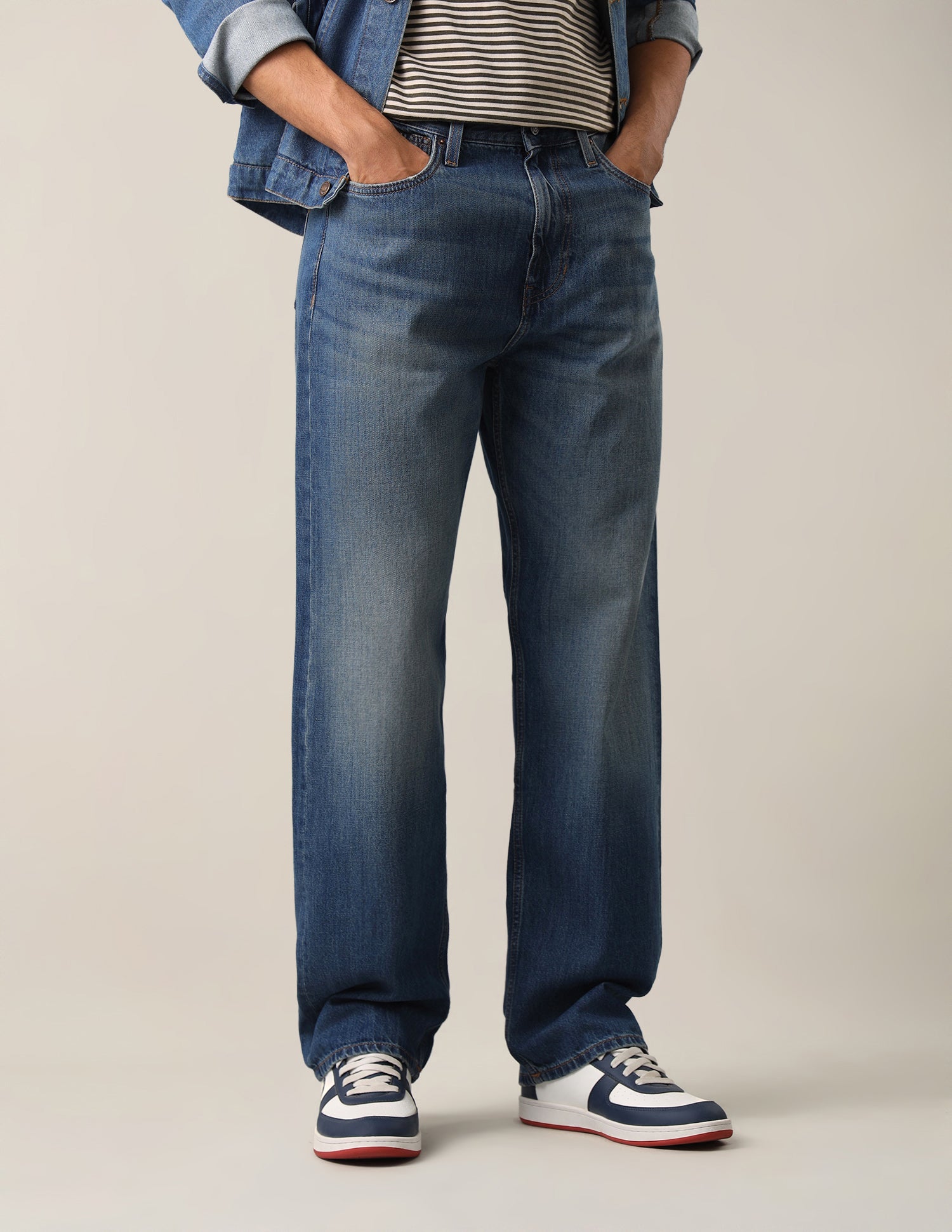 Logan Loose Straight Fit Blue Jeans Dark Blue - U.S. Polo Assn. India | Large