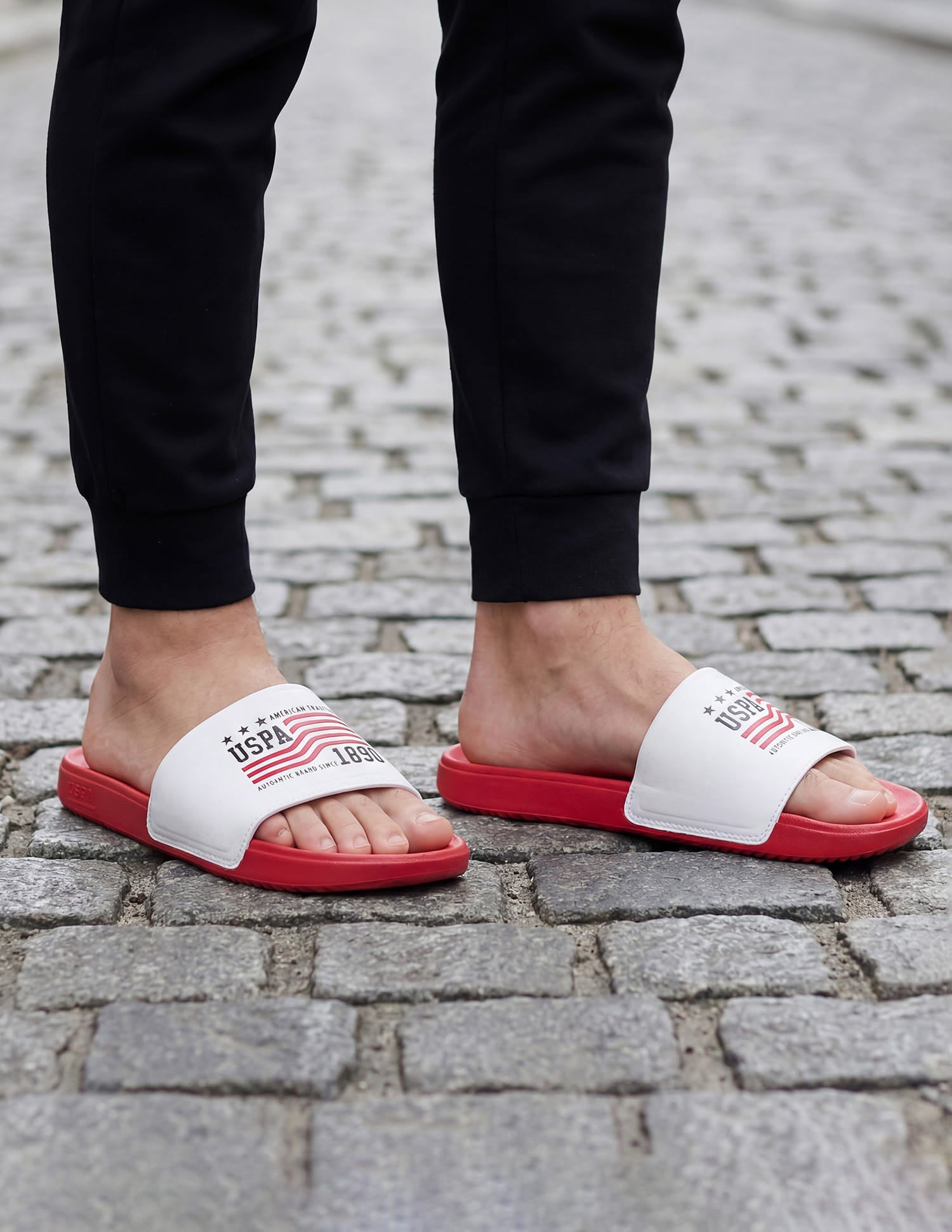 Men Axer Open Toe Slippers Red - U.S. Polo Assn. India | Large