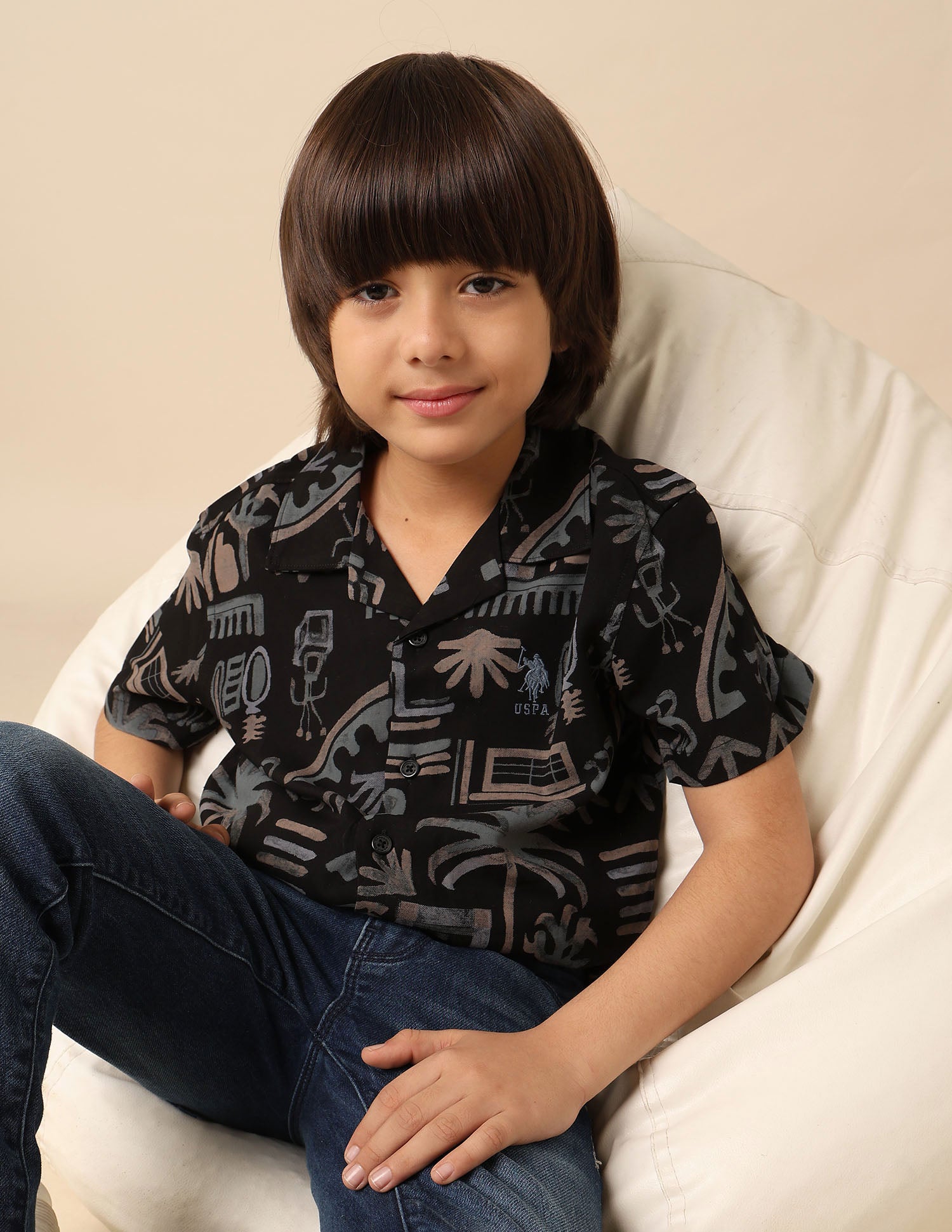 Boys Twill All Over Printed Shirt