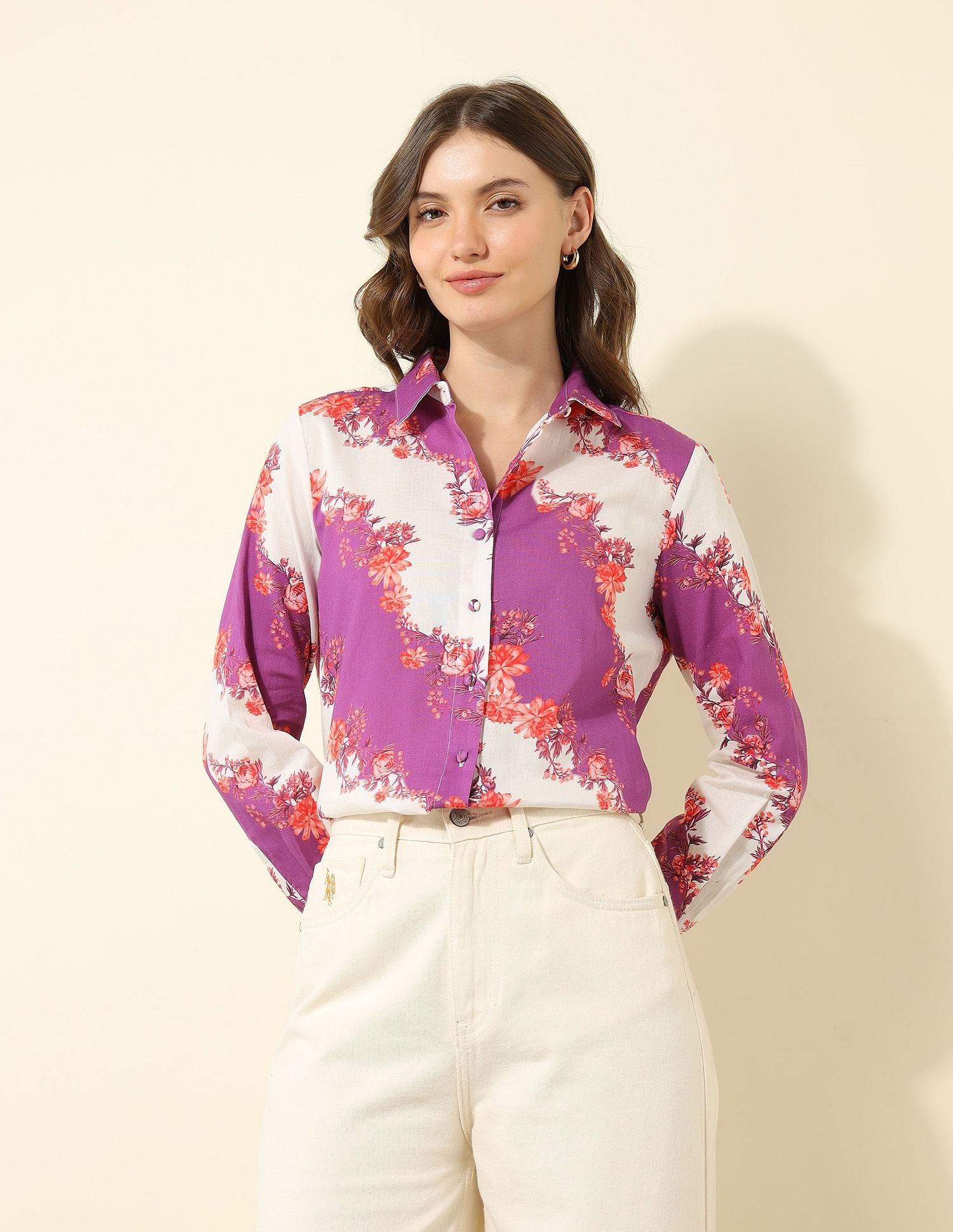 Floral Printed Regular Fit Shirt