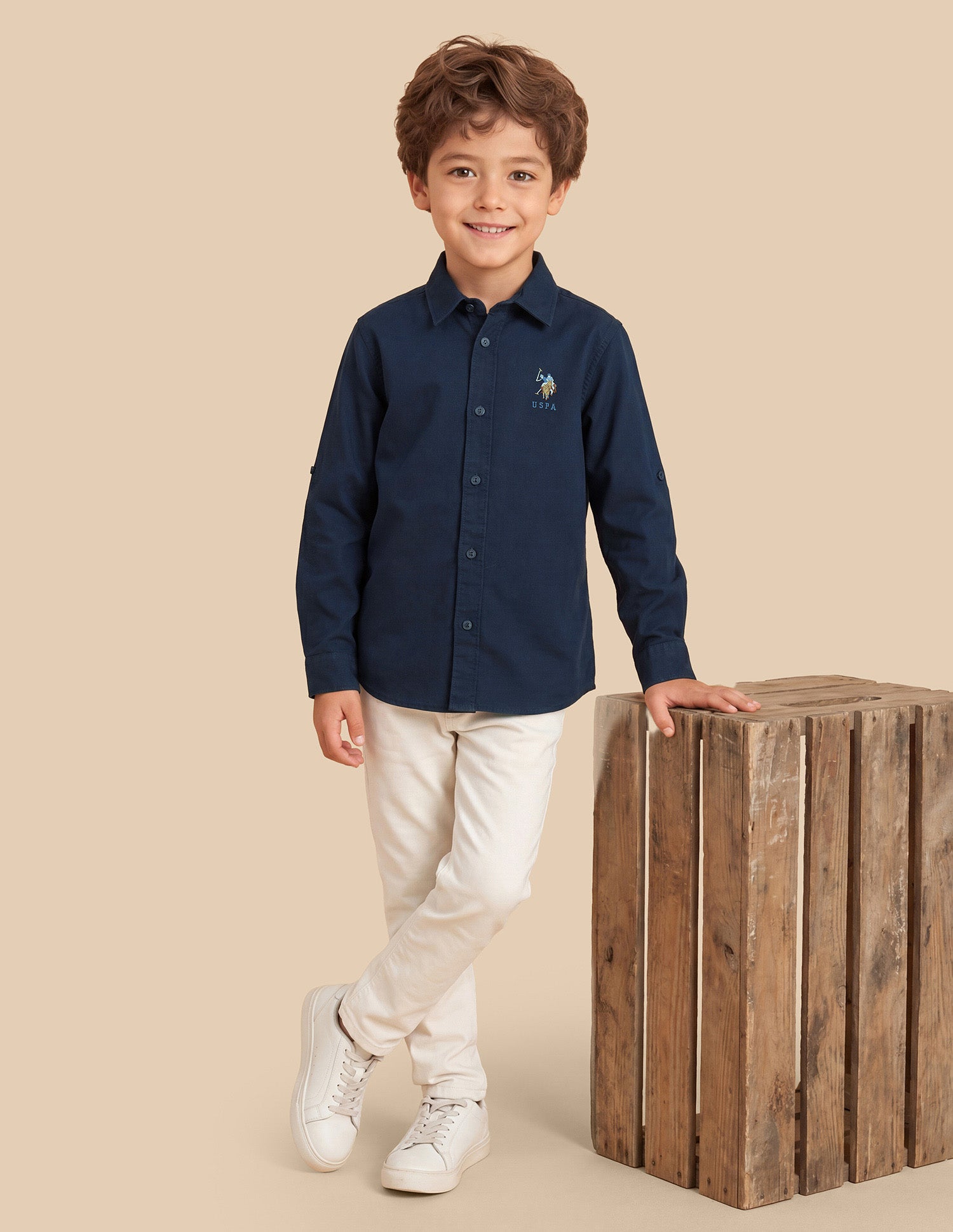 Regular Fit Twill Shirt Navy - U.S. Polo Assn. India | Large