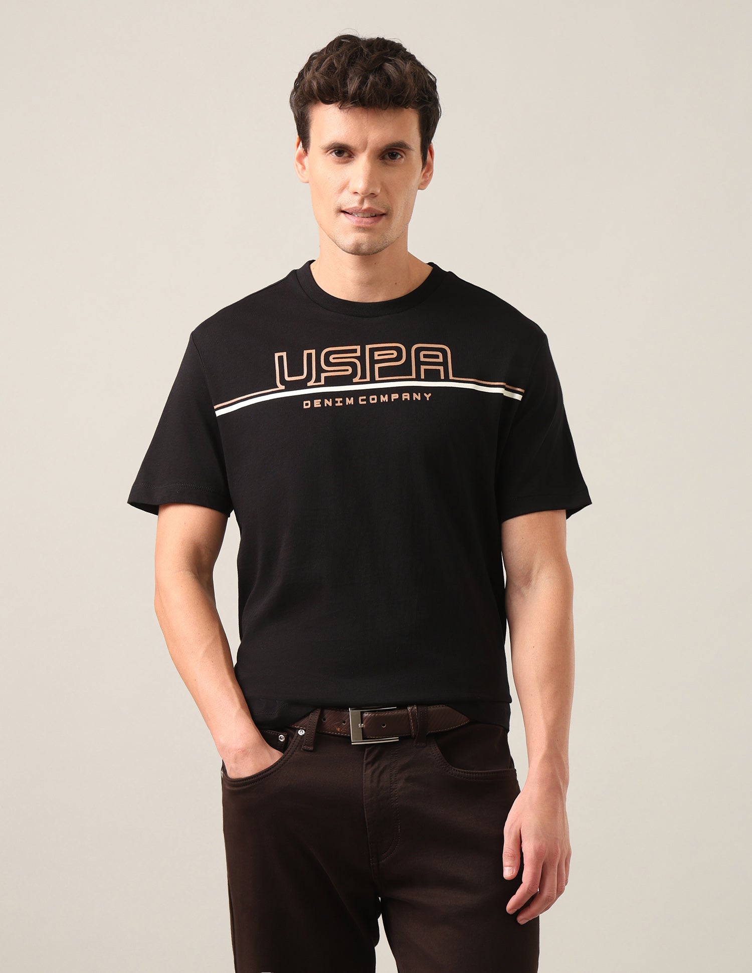 Brand Printed Regular Fit T-Shirt