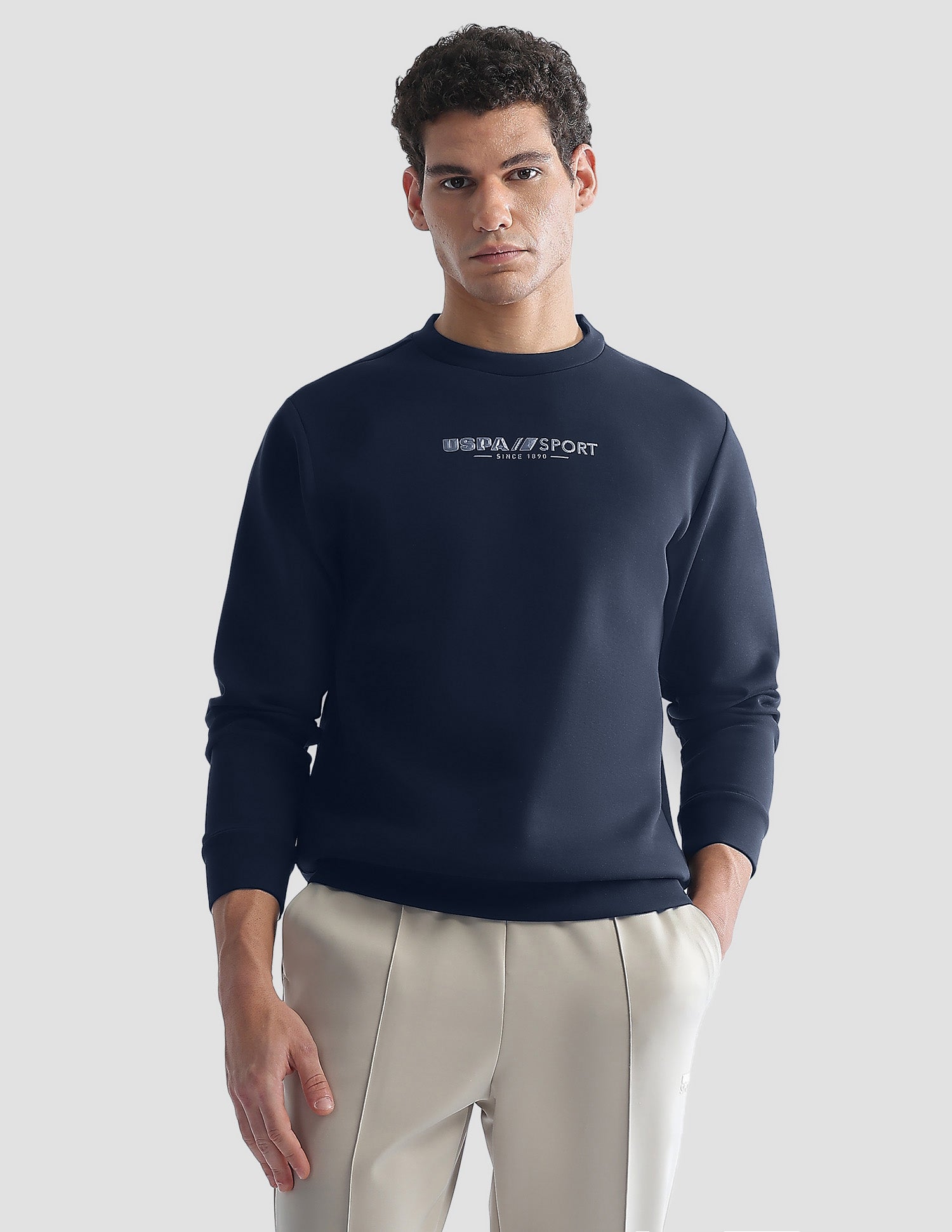 Solid Regular Fit Active Sweatshirt