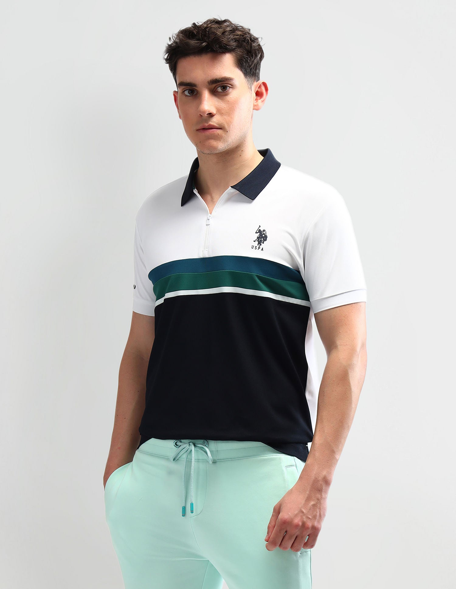 Slim Fit Colourblocked Polo Shirt