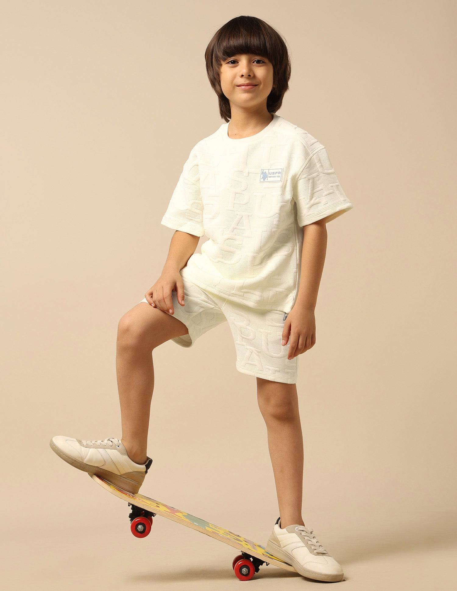 Boys Brand Embossed Boxy Fit T-Shirt