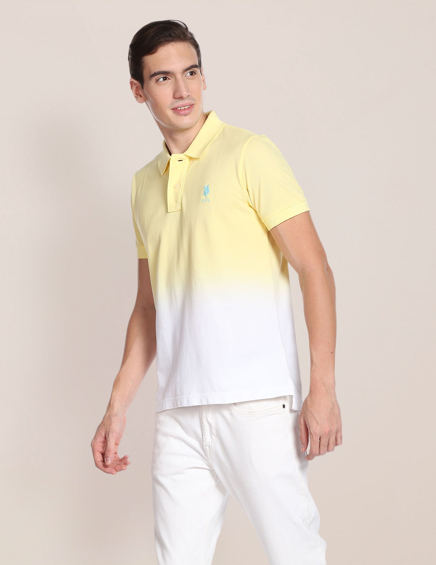 Ombre Cotton Polo Shirt Yellow - U.S. Polo Assn. India | Large