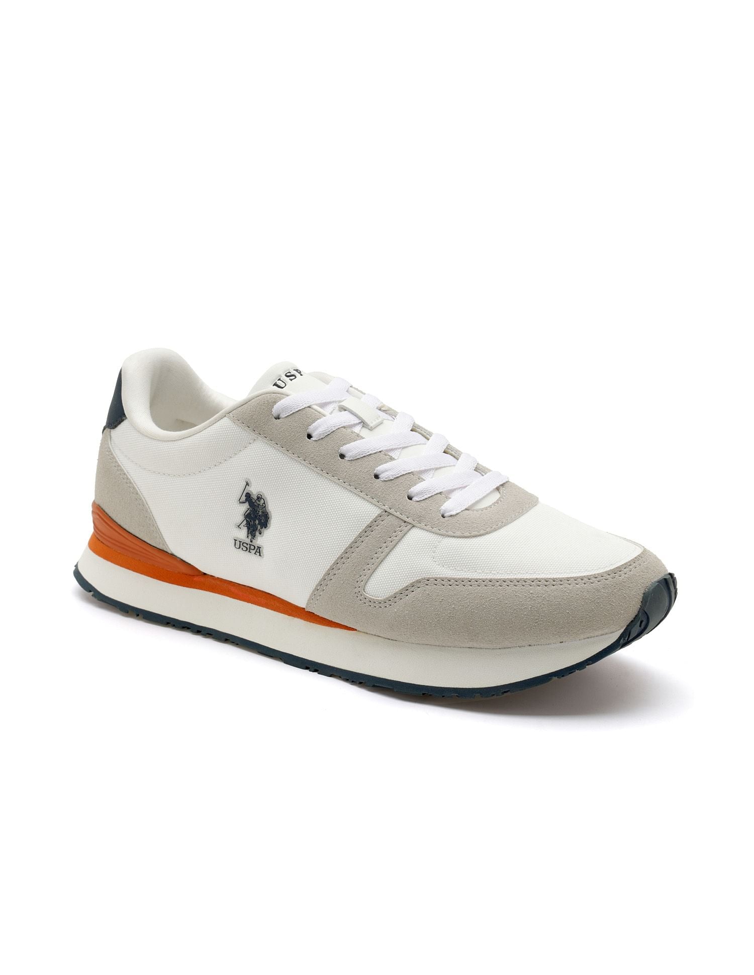 Men Tregon Suede Colourblocked Sneakers Off White - U.S. POLO ASSN. | Large