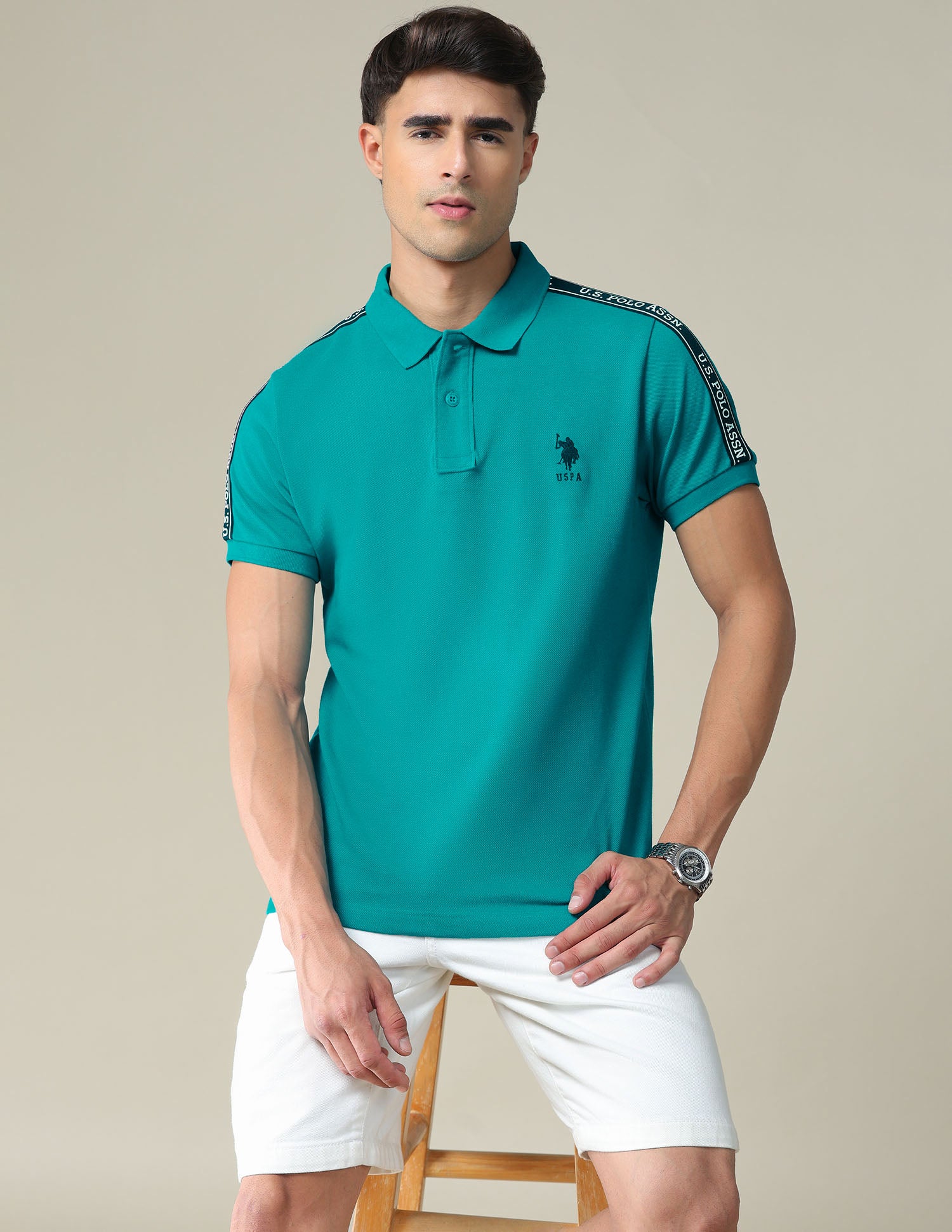 Brand Tape Slim Polo Shirt