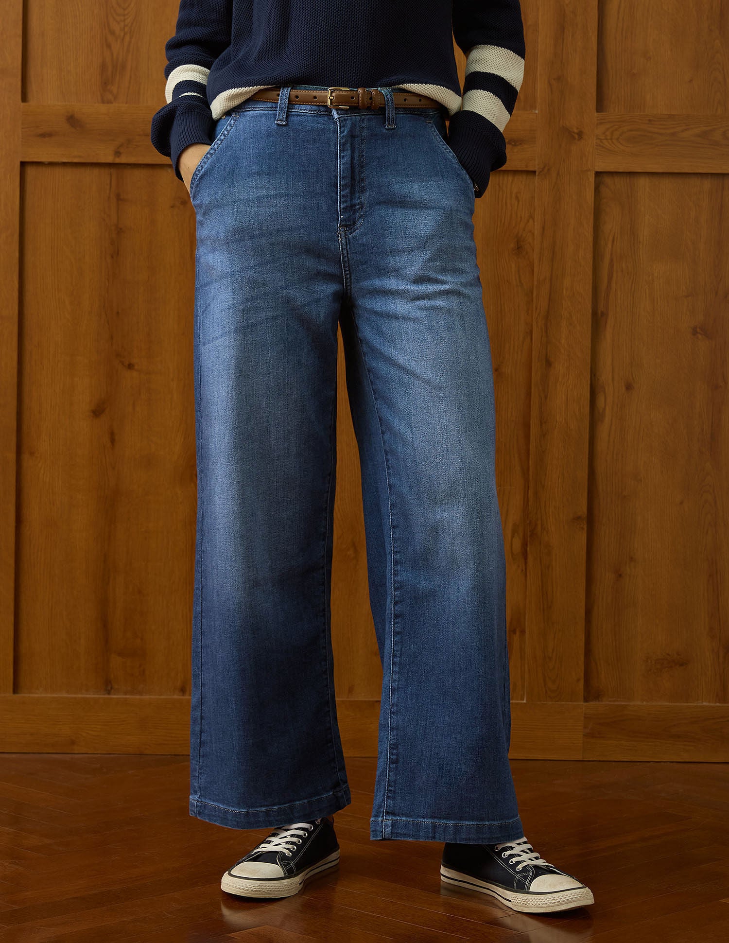 High Rise Wide Leg Jeans Dark Blue - U.S. Polo Assn. India | Large