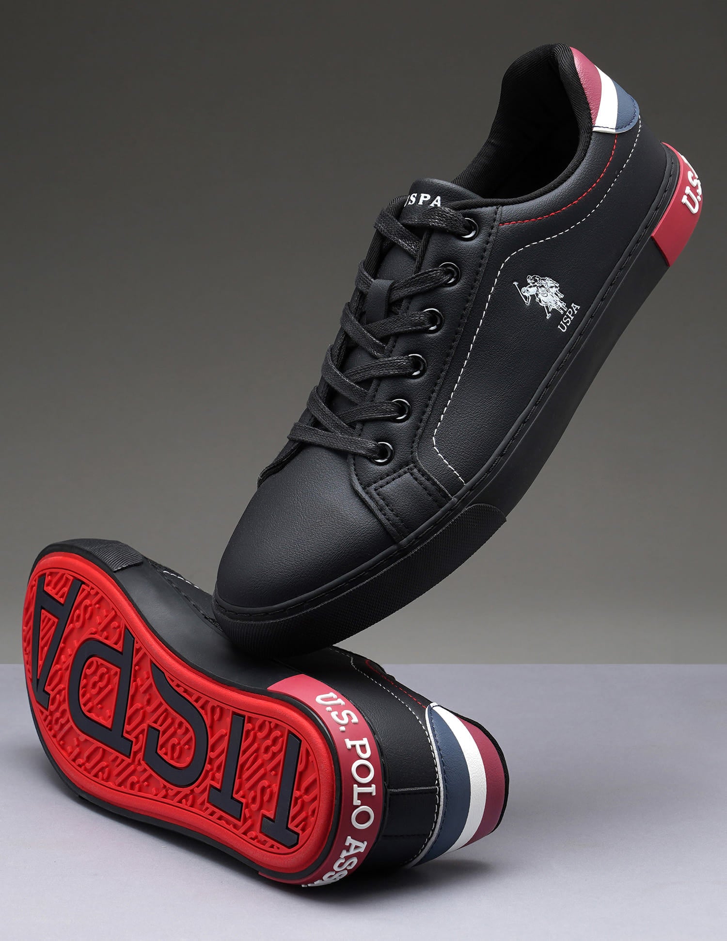 Men Solid Rojas 5.0 Sneakers Black - U.S. Polo Assn. India | Large