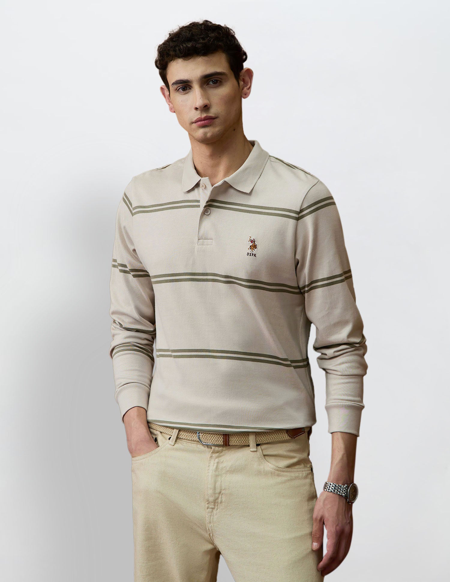 Horizontal Striped Varsity Theatre Polo Shirt