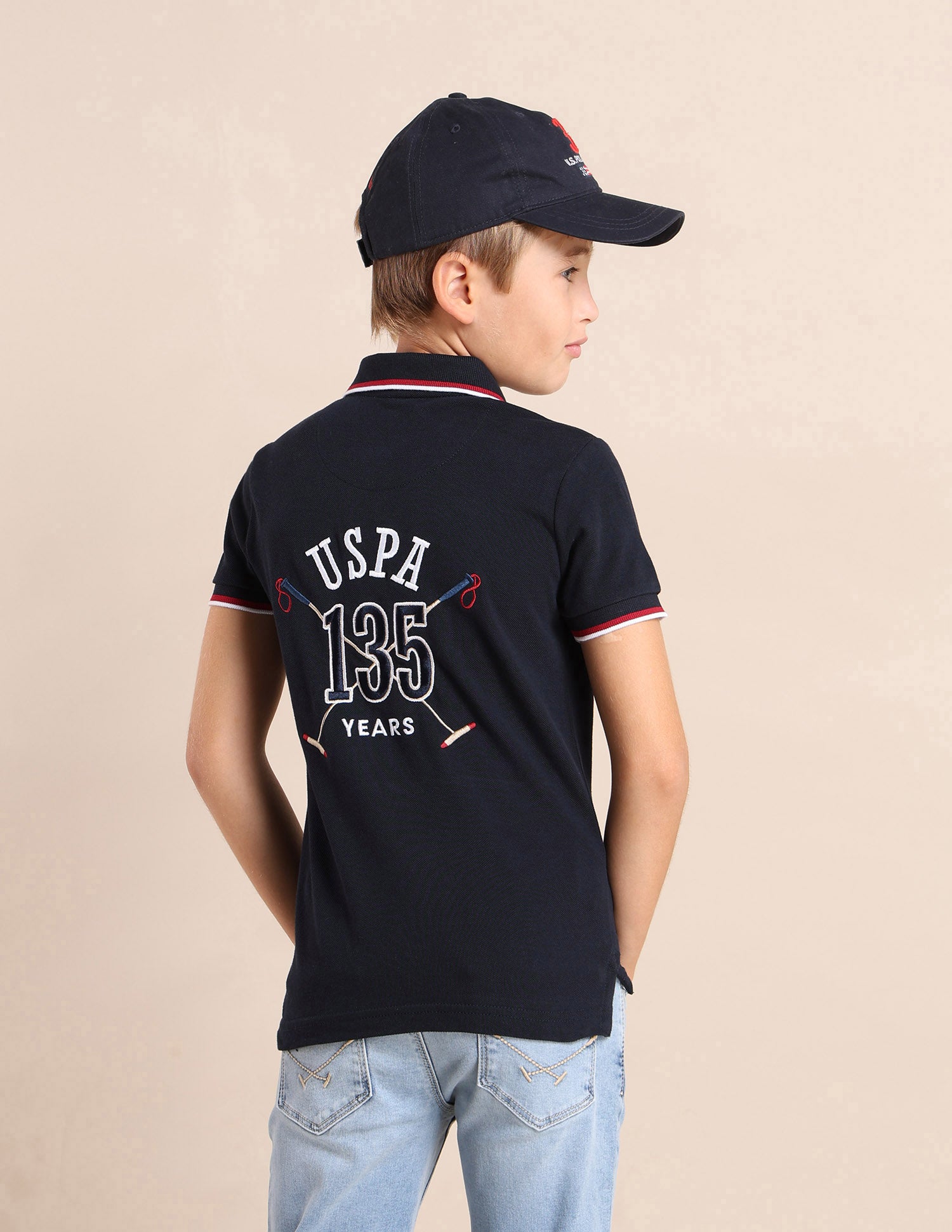 Boys Brand Printed Regular Fit Polo Shirt