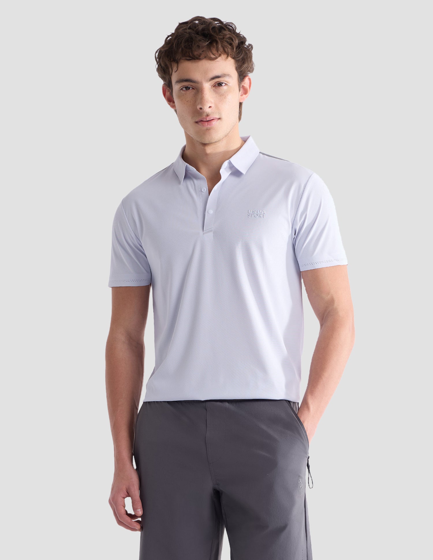Solid Slim Fit Active Polo Shirt