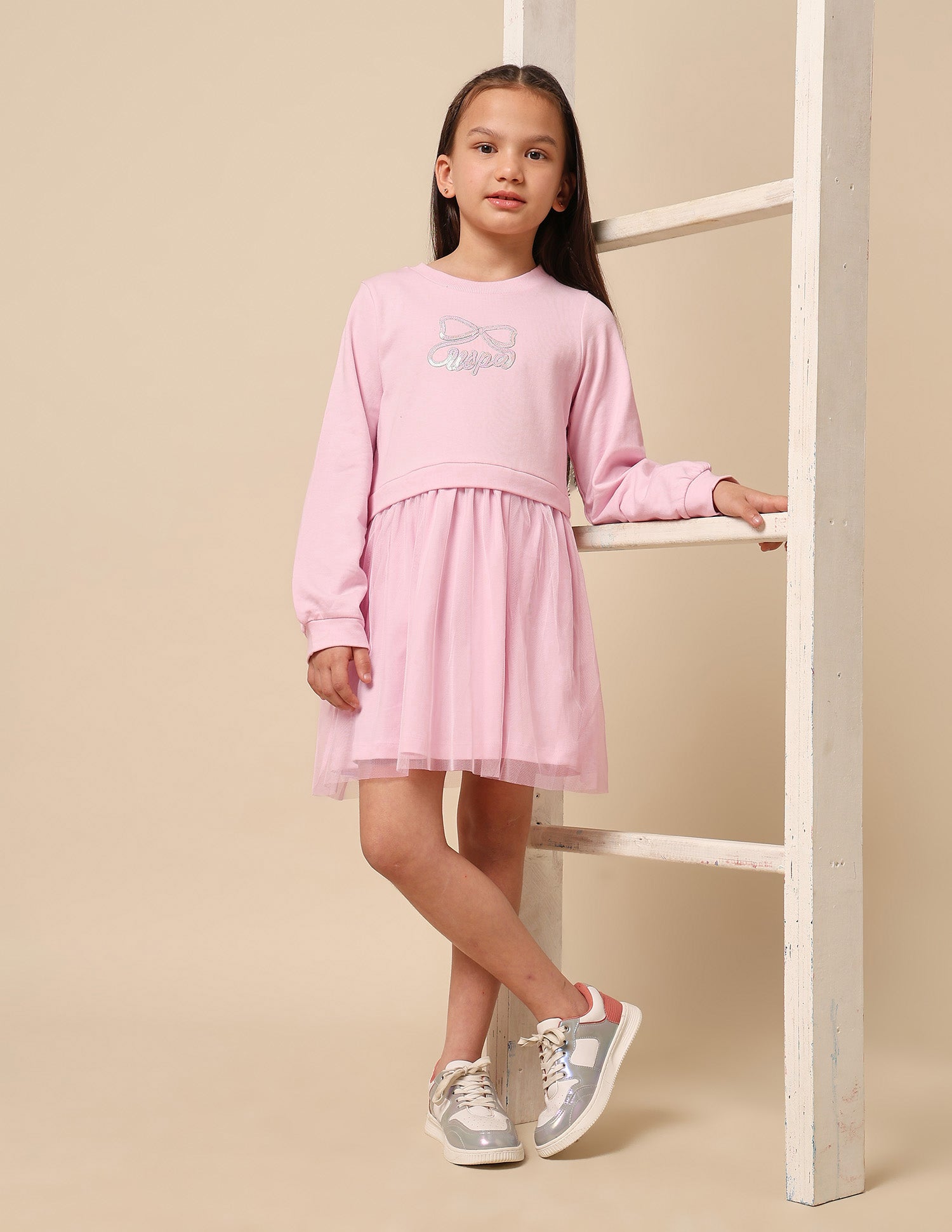 Girls Brand Embellished A-Line Dress