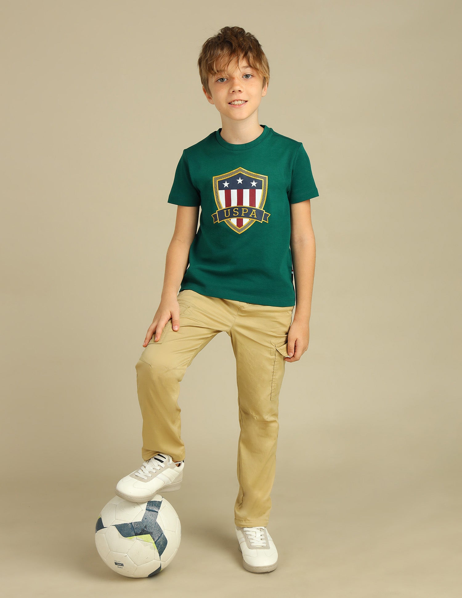 Boys Crew Neck Brand Printed T-Shirt